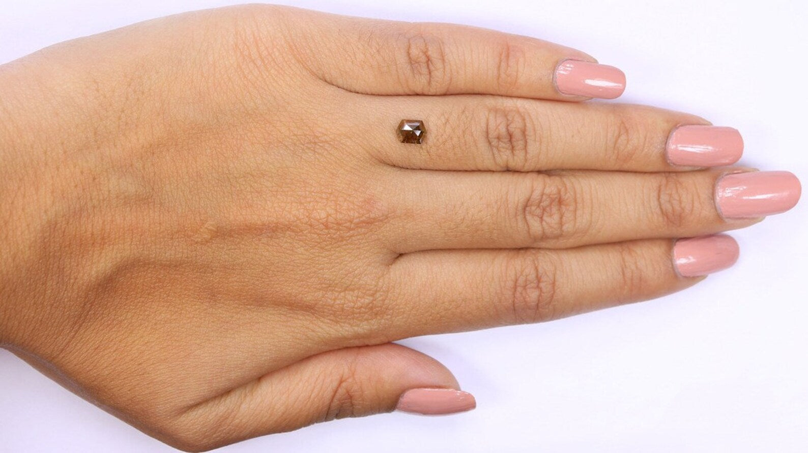 0.67 CT Natural Loose Hexagon Shape Diamond Brown Color Hexagon Cut Diamond 5.90 MM Natural Loose Diamond Hexagon Rose Cut Diamond NQ981