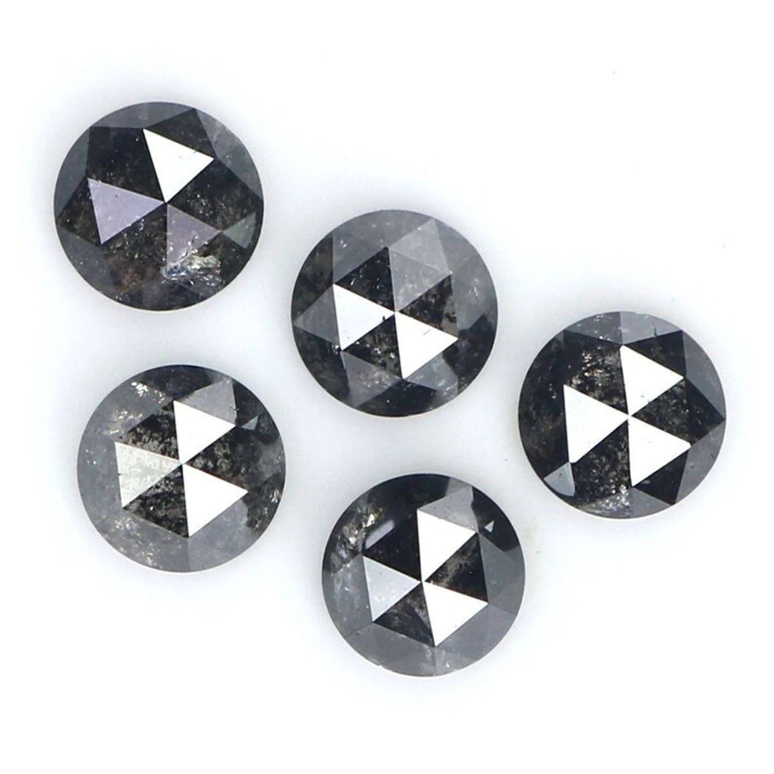1.29 CT Natural Loose Round Shape Diamond Salt And Pepper Round Cut Diamond 3.70 MM Natural Black Gray Color Round Rose Cut Diamond NQ2070