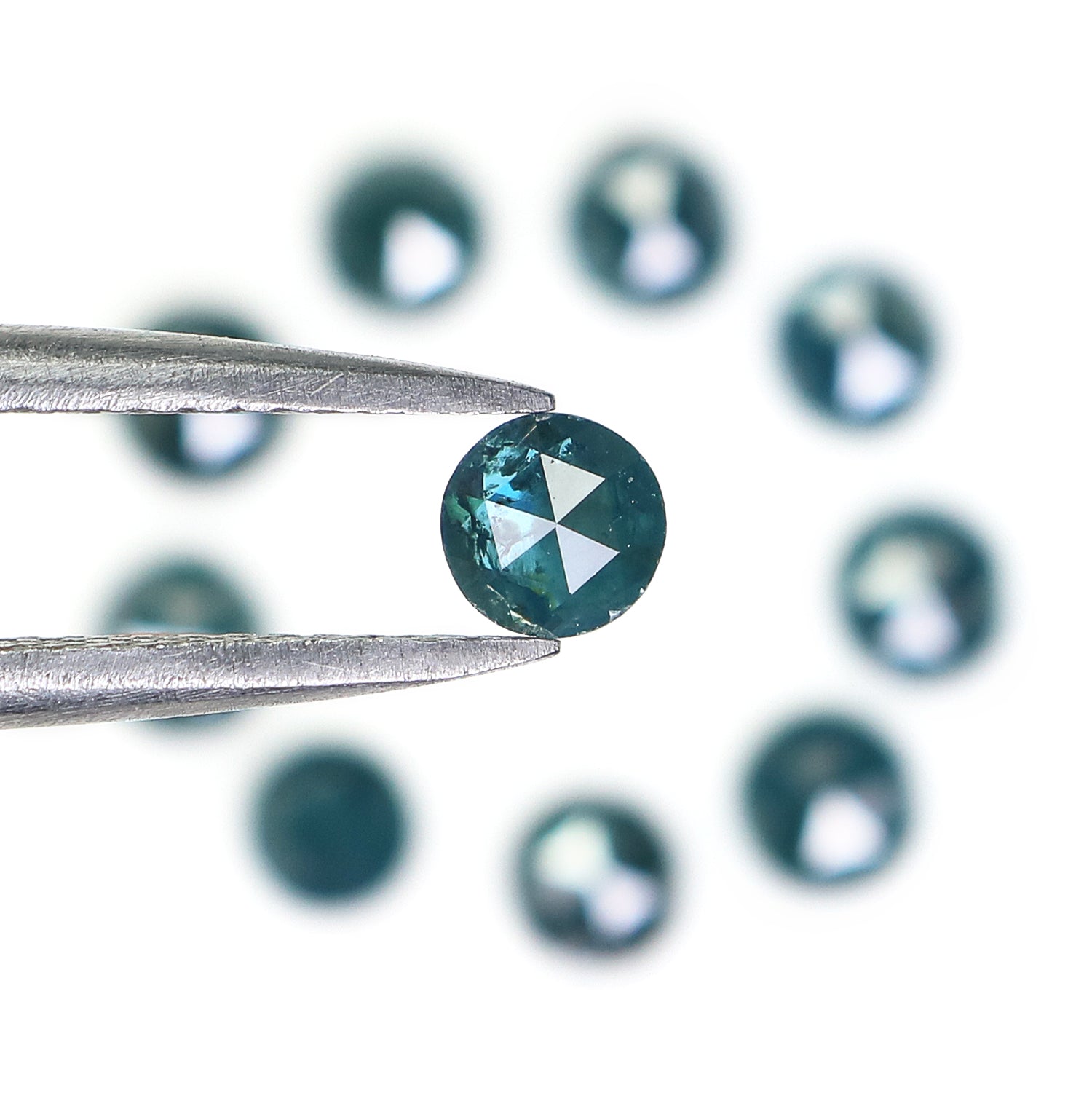 2.03 CT Natural Loose Round Rose Cut Diamond Blue Color Round Cut Diamond 3.55 MM Natural Loose Blue Diamond Round Rose Cut Diamond L2414