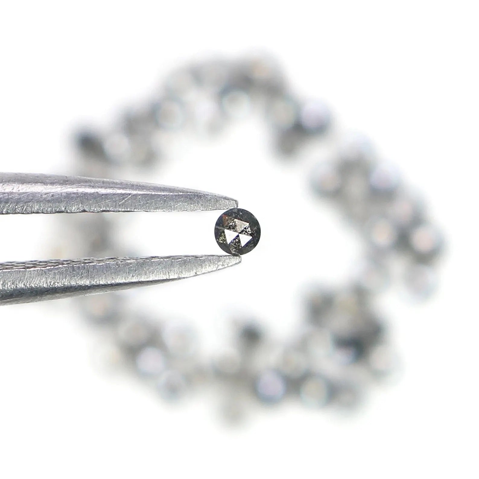 0.88 CT Natural Loose Round Shape Diamond Salt And Pepper Round Cut Diamond 1.10 MM Natural Black Grey Color Round Rose Cut Diamond NQ1842