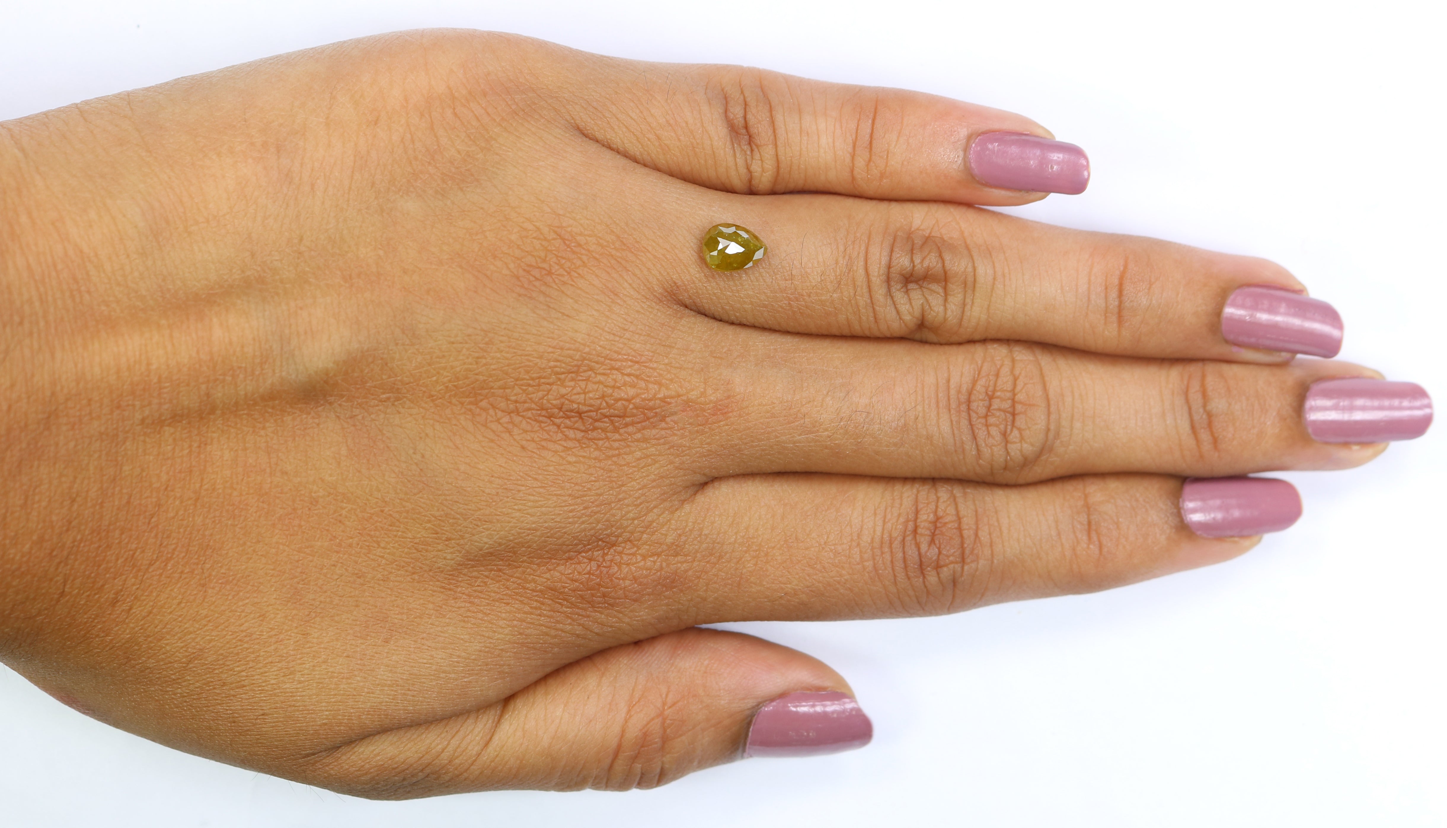 0.93 CT Natural Loose Pear Shape Diamond Yellow Color Pear Shape Diamond 6.75 MM Natural Loose Yellow Diamond Pear Rose Cut Diamond QK2680