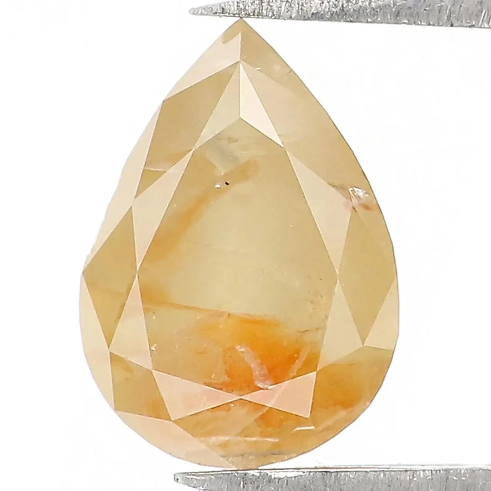 1.01 Ct Natural Loose Pear Shape Diamond Yellow Color Pear Diamond 7.40 MM Natural Loose Yellow Color Diamond Pear Rose Cut Diamond NQ1755