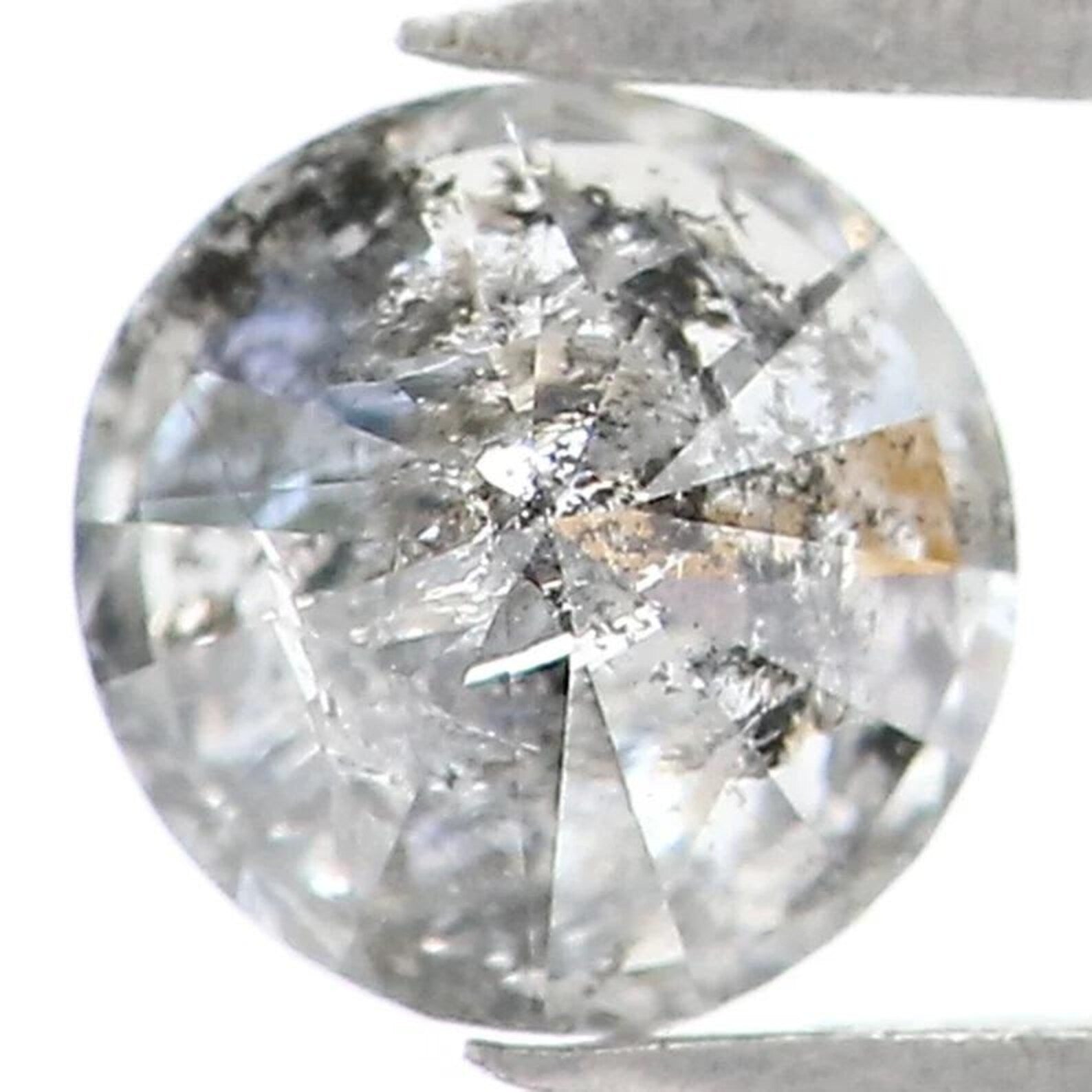 0.32 Ct Natural Loose Round Shape Diamond Salt And Pepper Round Diamond 4.30 MM Natural Black Grey Color Round Brilliant Cut Diamond NQ9524