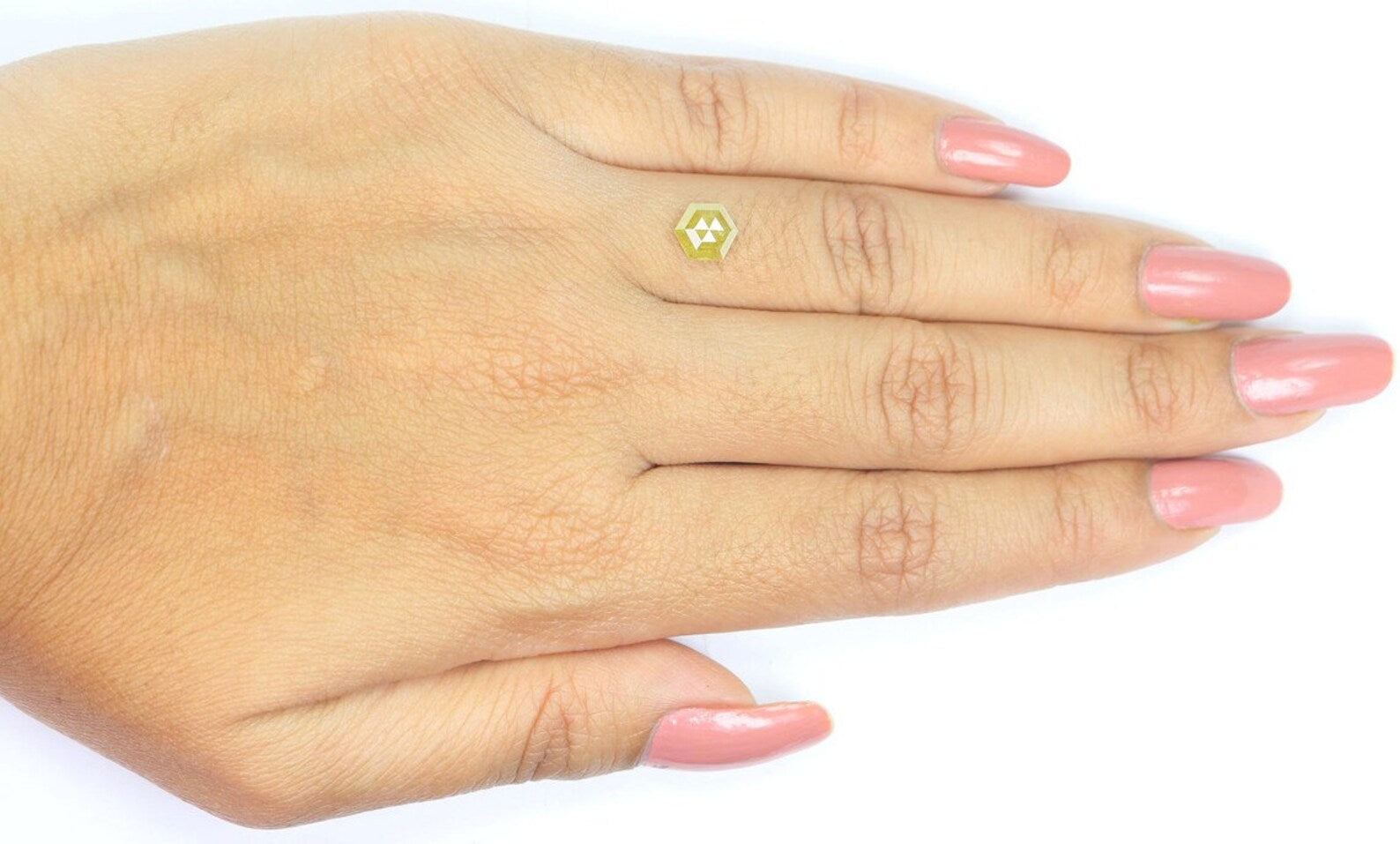 1.04 CT Natural Loose Hexagon Shape Diamond Yellow Color Hexagon Cut Diamond 6.70 MM Natural Loose Hexagon Shape Rose Cut Diamond NQ9891