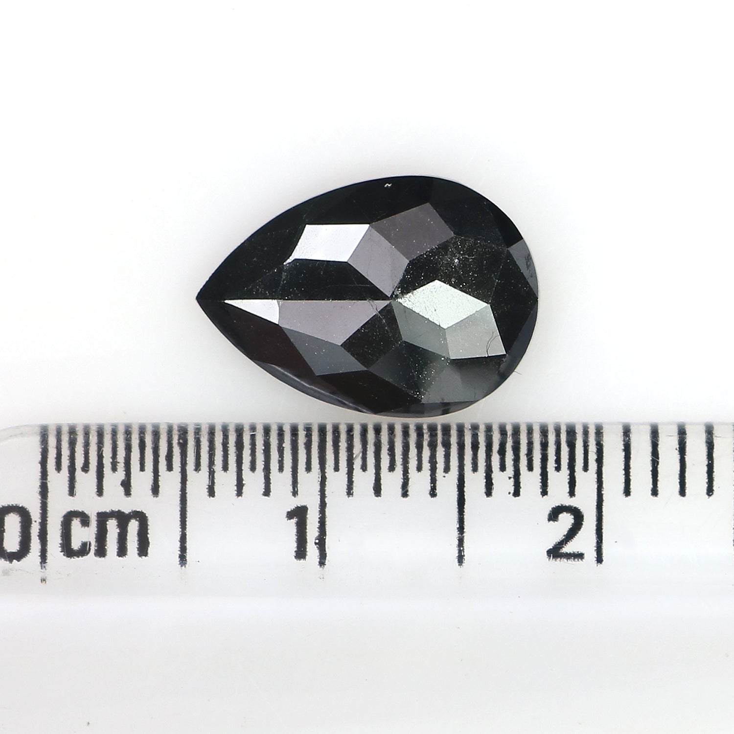 3.02 CT Natural Loose Pear Shape Diamond Black Color Pear Shape Diamond 12.40 MM Natural Loose Diamond Black Pear Rose Cut Diamond LC01