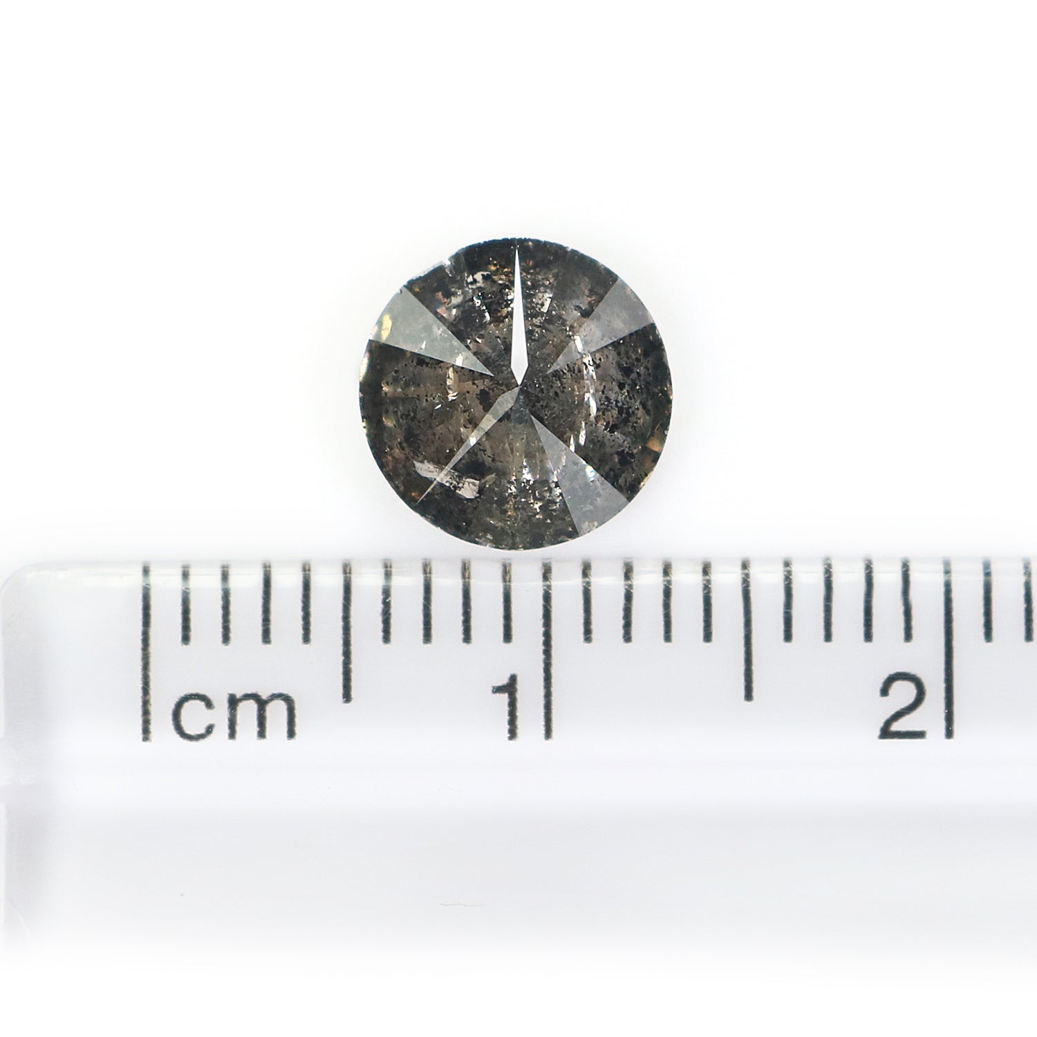 2.05 CT Natural Loose Round Shape Diamond Black Grey Color Round Cut Diamond 7.85 MM Salt And Pepper Round Brilliant Cut Diamond QL9209