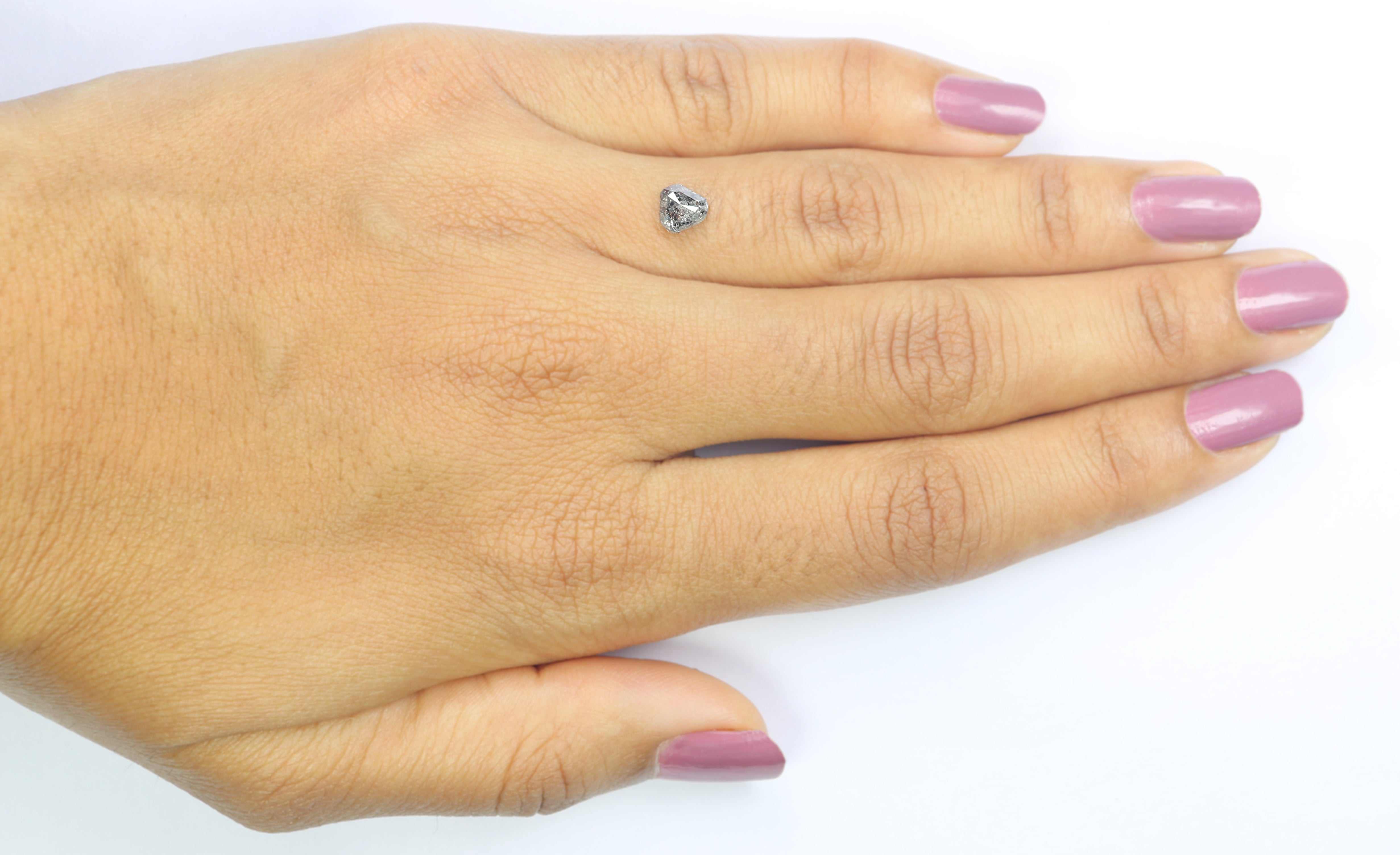 0.66 CT Natural Loose Triangle Shape Diamond Salt And Pepper Triangle Cut Diamond 5.25 MM Black Grey Triangle Shape Rose Cut Diamond LQ1334