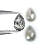 Natural Loose Pear Diamond, Salt And Pepper Pear Diamond, Natural Loose Diamond, Pear Rose Cut Diamond, 1.02 CT Pear Cut Diamond L2918