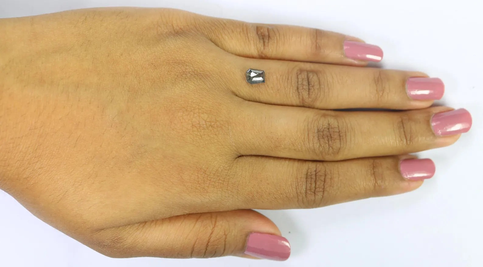 0.96 CT Natural Loose Coffin Shape Diamond Salt And Pepper Coffin Cut Diamond 6.25 MM Black Grey Color Coffin Shape Rose Cut Diamond QN1097
