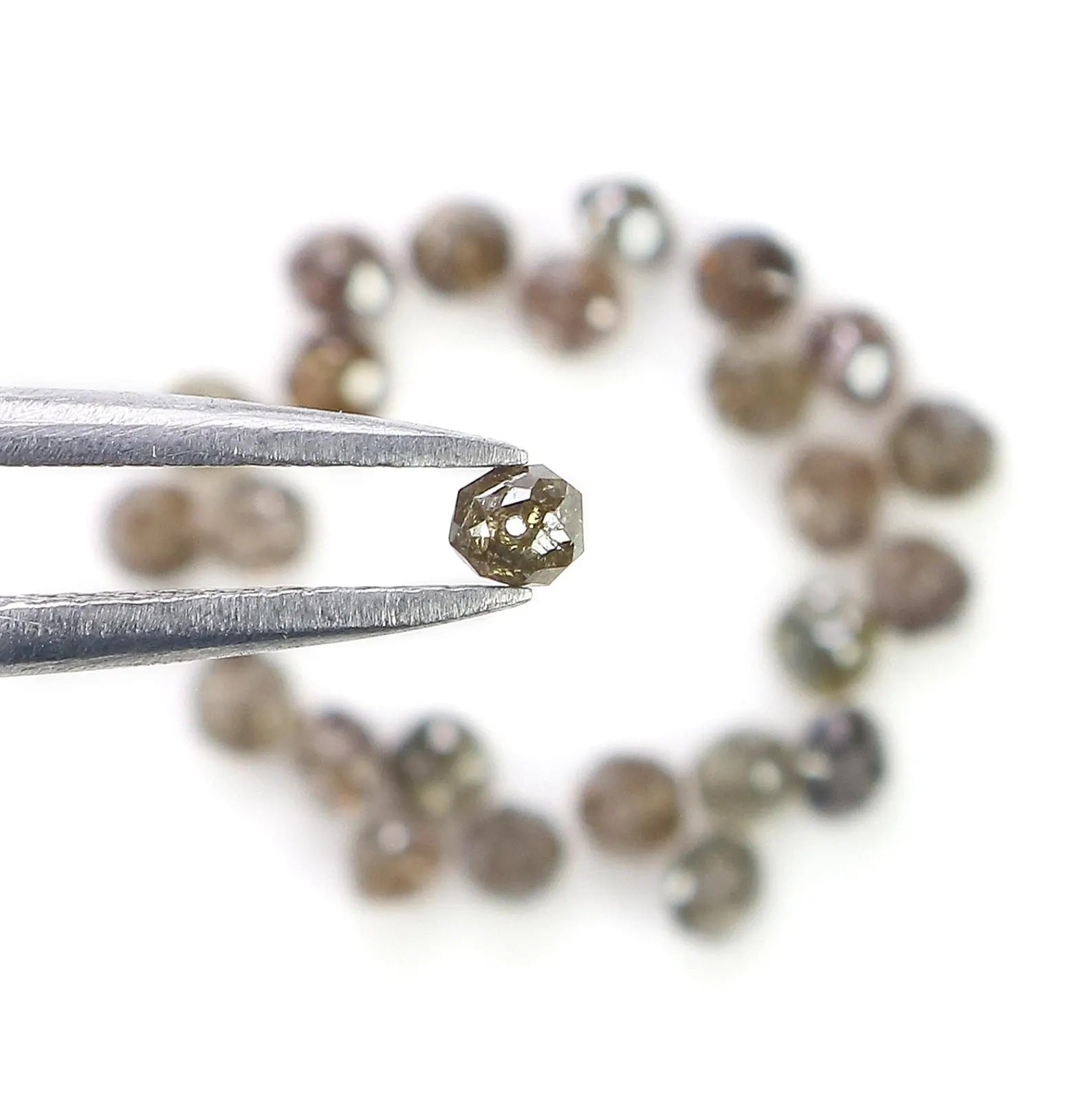 2.59 CT Natural Loose Bead Shape Diamond Brown Color Bead Diamond 2.40 MM Natural Loose Diamond Brown Color Bead Rose Cut Diamond NQ1699