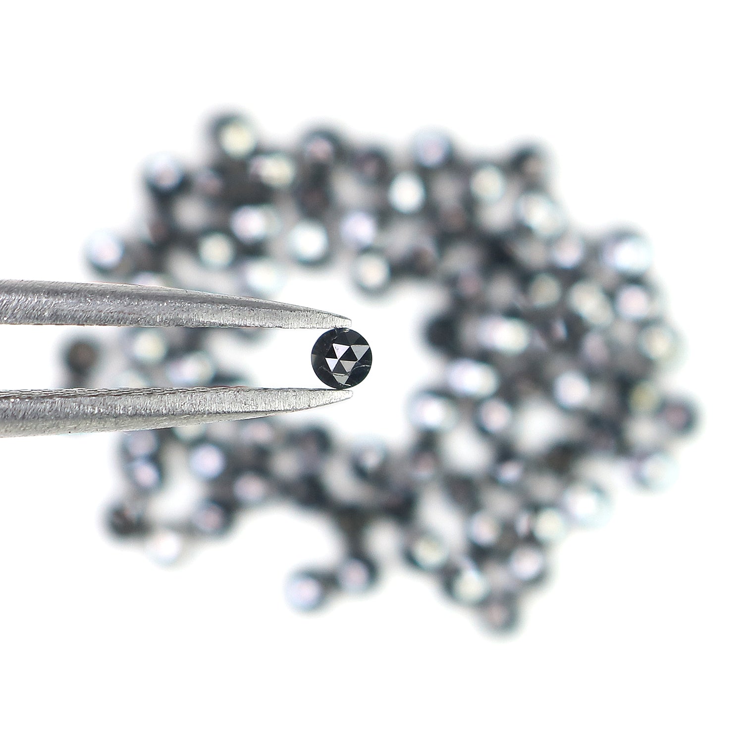 3.54 CT Natural Loose Round Rose Cut Diamond Black Color Round Shape Diamond 2.20 MM Natural Loose Black Color Round Rose Cut Diamond LQ1771