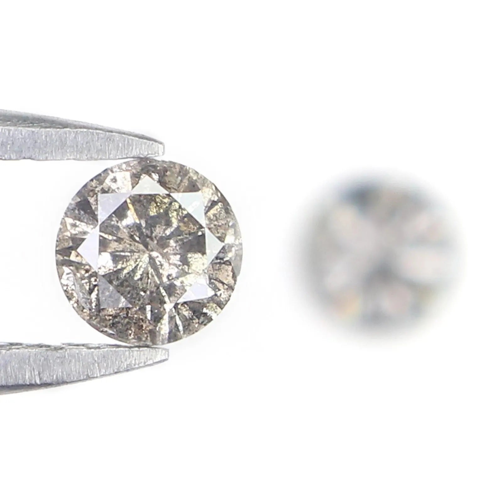 0.47 CT Natural Loose Round Brilliant Cut Diamond Salt And Pepper Diamond 3.85 MM Natural Diamond Black Grey Color Round Cut Diamond NQ2300