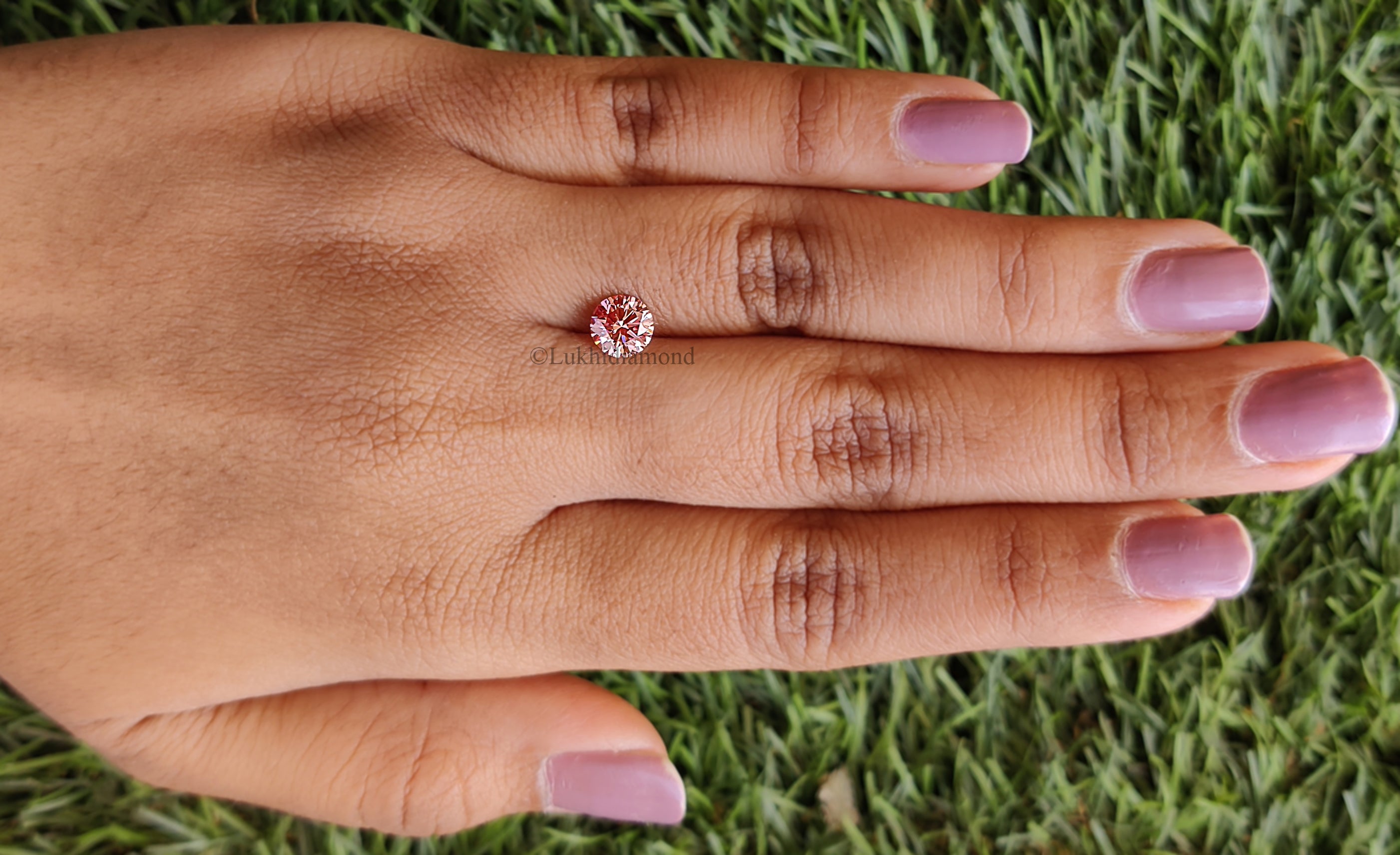 0.91 CT IGI Certified Round Brilliant Cut Fancy Intense Pink Color VS2 Clarity Diamond Lab Grown Diamond Lab Created Round CVD Diamond L3308