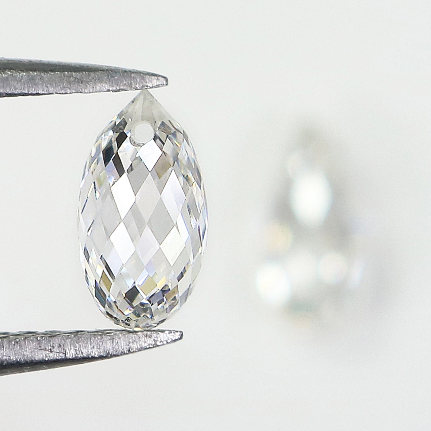 2.00 CT Lab Grown Briolette Cut White - F Color VS Clarity Diamond Lab Grown CVD Diamond Lab Created Diamond Drop Rose Cut Diamond L3307