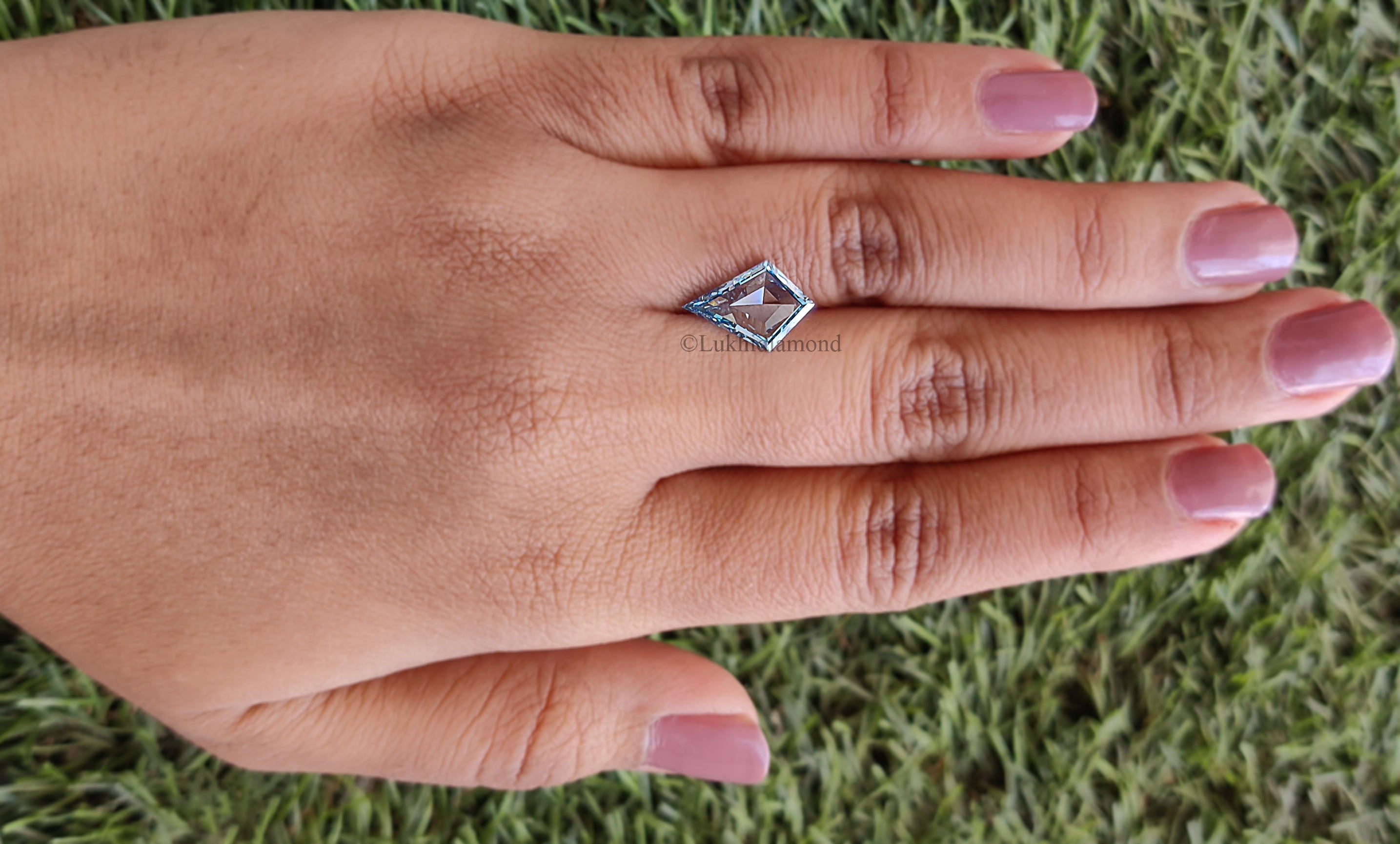 1.91 CT IGI Certified Kite Step Cut Diamond Fancy Intense Blue Color VS2 Clarity Lab Grown Diamond Lab Created Kite Cut CVD Diamond L3284