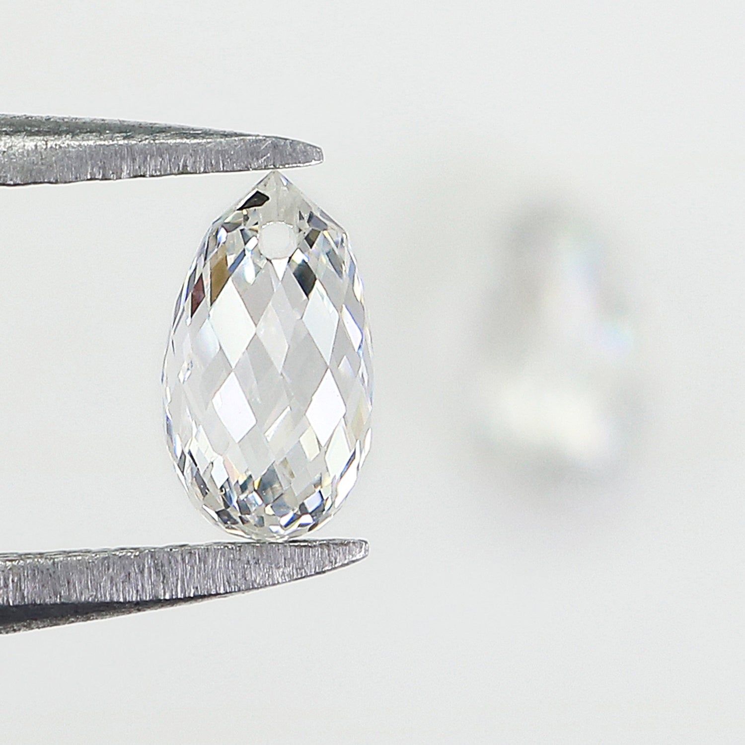 1.44 CT Lab Grown Briolette Cut White - F Color VS Clarity Diamond Lab Grown CVD Diamond Lab Created Diamond Drop Rose Cut Diamond L3303