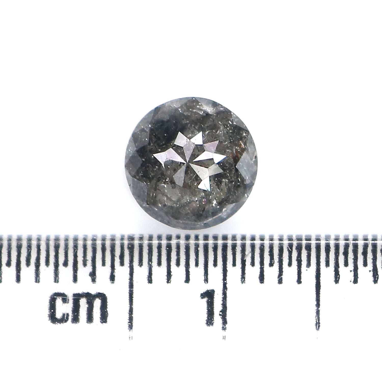 1.49 Ct Natural Loose Round Rose Cut Diamond Black Color Rose Cut Diamond 7.10 MM Natural Loose Salt And Pepper Rose Cut Diamond LQ9961