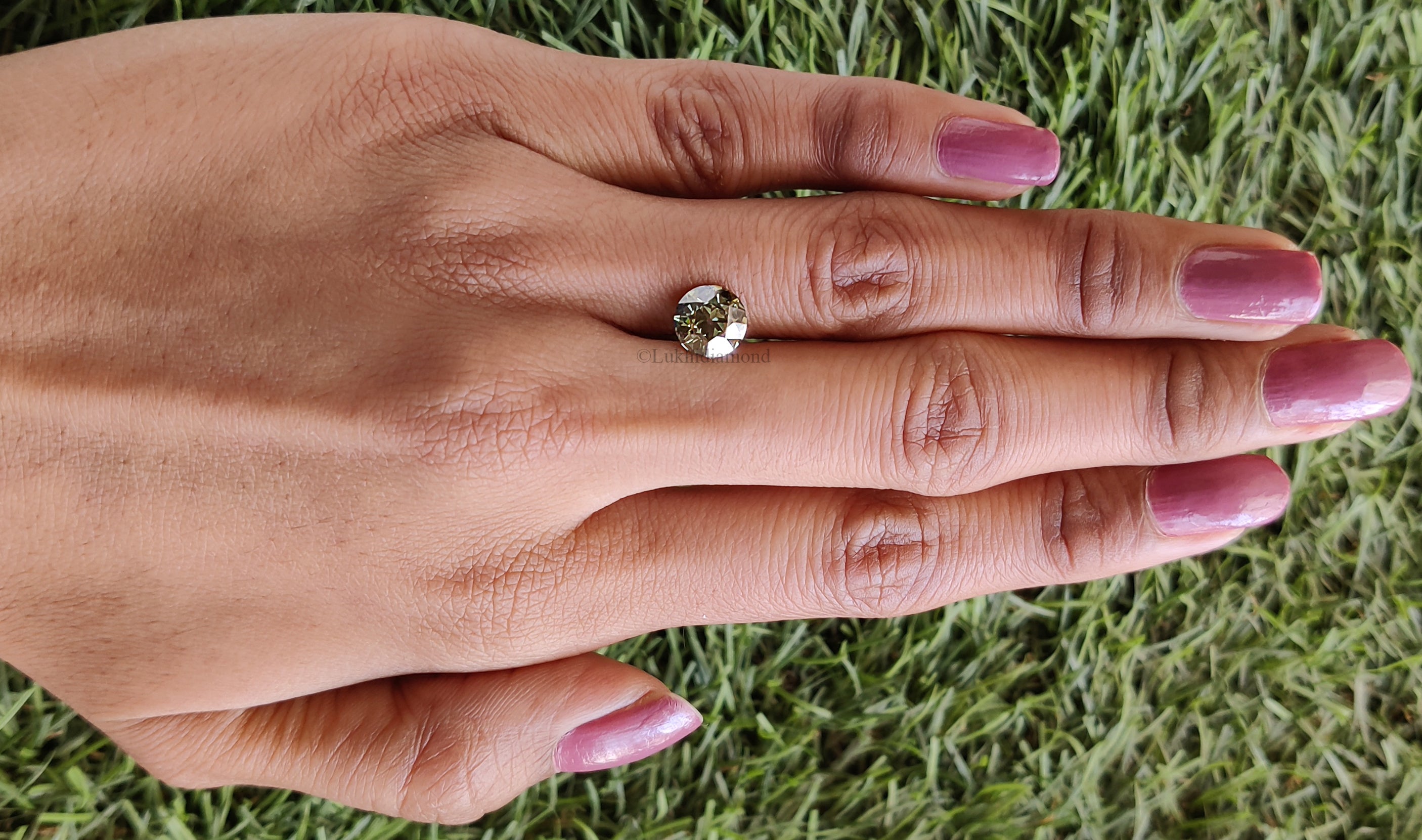 1.78 CT IGI Certified Round Old European Cut Diamond Fancy Vivid Green Color VS1 Clarity Lab Grown Diamond Lab Created Lab Diamond L3574