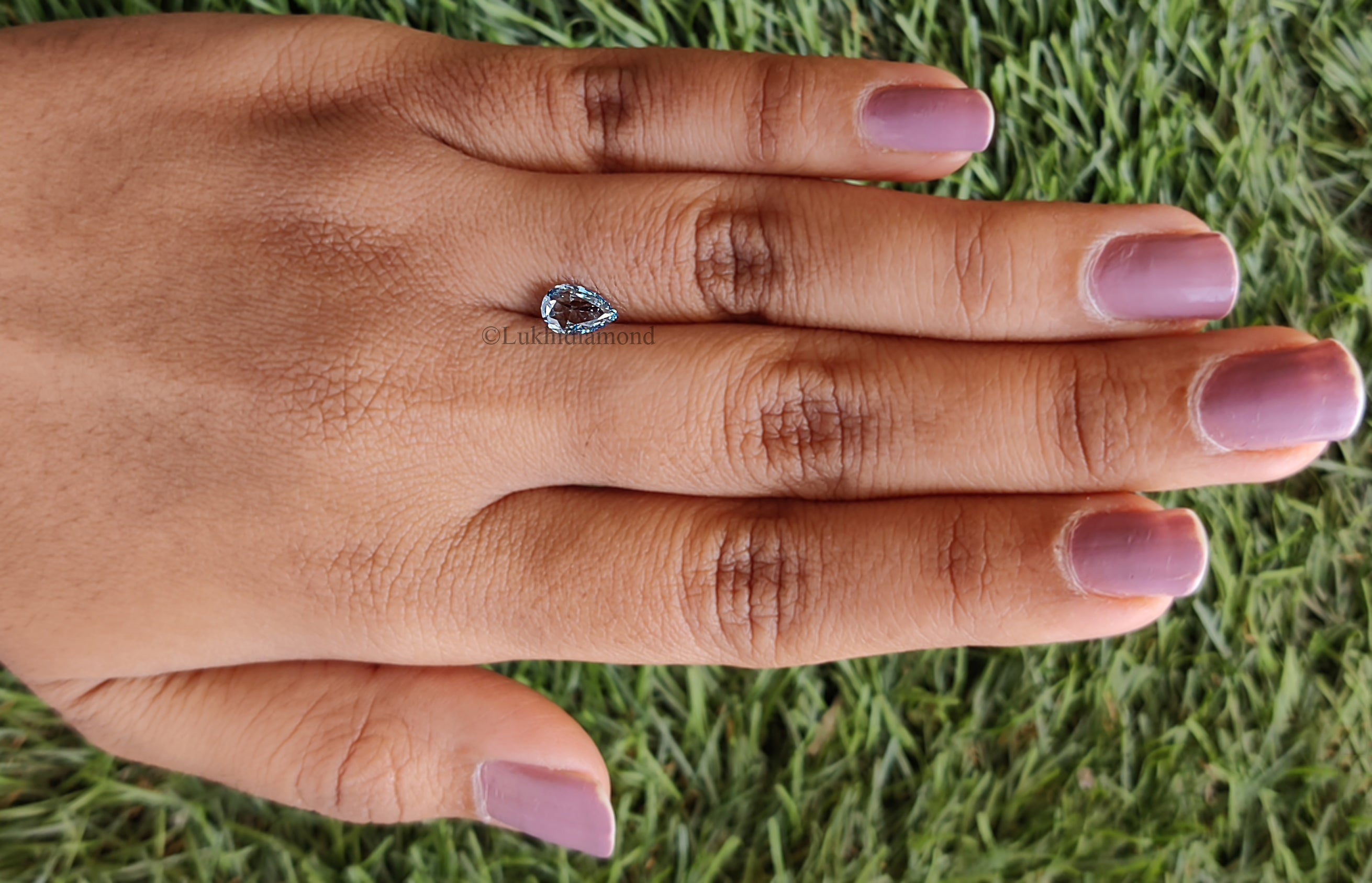 0.70 CT IGI Certified Pear Rose Cut Diamond Fancy Vivid Blue Color VS1 Clarity Diamond Lab Grown Diamond Lab Created Pear Diamond L3309