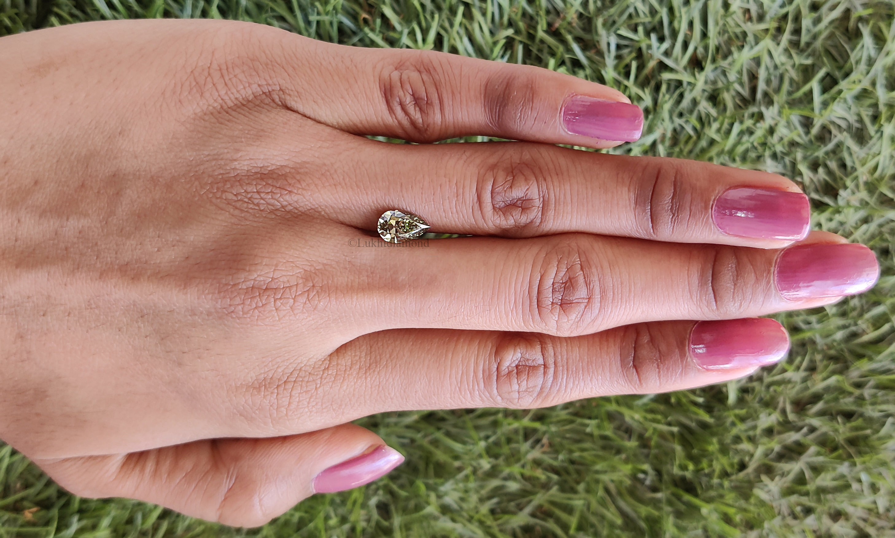 1.02 CT IGI Certified Pear Old European Cut Diamond Fancy Vivid Green Color VS1 Clarity Lab Grown Diamond Lab Created Lab Diamond L3577