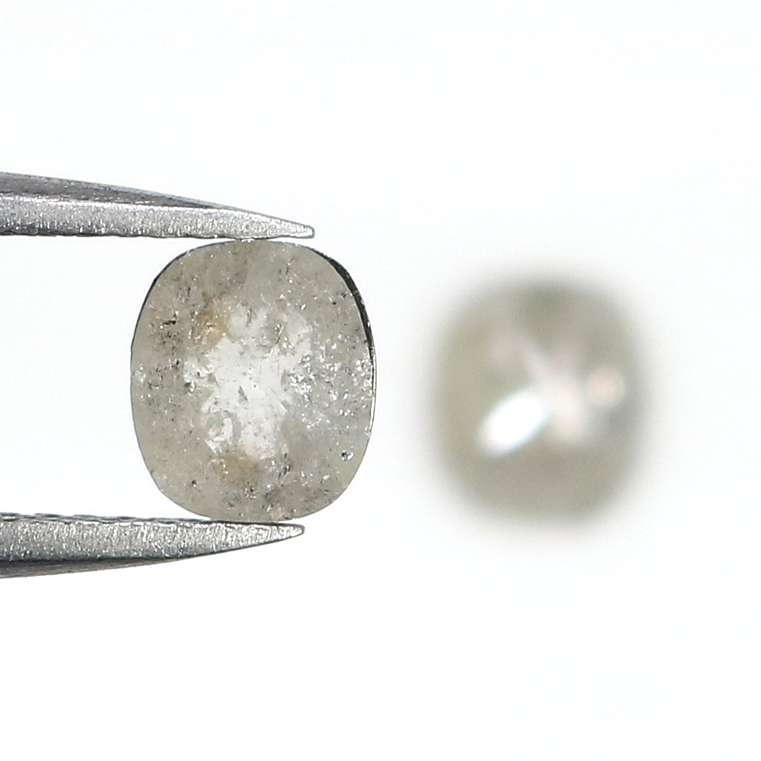 1.26 CT Natural Loose Cushion Cut Pair Diamond Grey Color Cushion Shape Diamond 5.70 MM Natural Grey Diamond Cushion Rose Cut Diamond LQ2999
