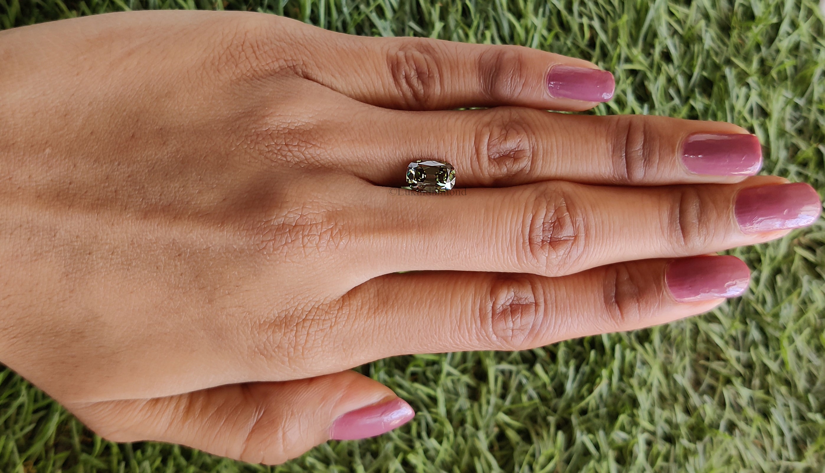 1.75 CT IGI Certified Cushion Old European Cut Diamond Fancy Vivid Green Color VS1 Clarity Lab Grown Diamond Lab Created Lab Diamond L3573