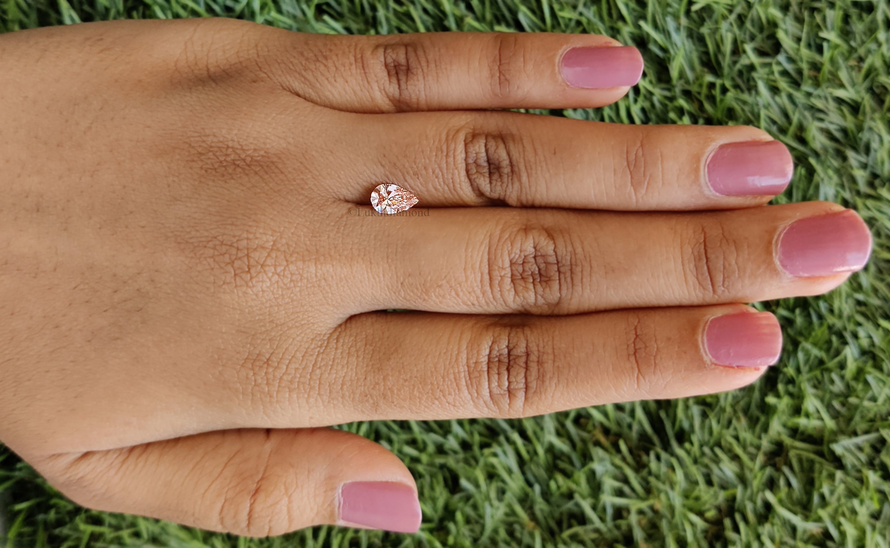 0.61 CT IGI Certified Pear Brilliant Cut Diamond Fancy Vivid Pink Color VS1 Clarity Lab Grown Diamond Lab Created Pear CVD Diamond L3493