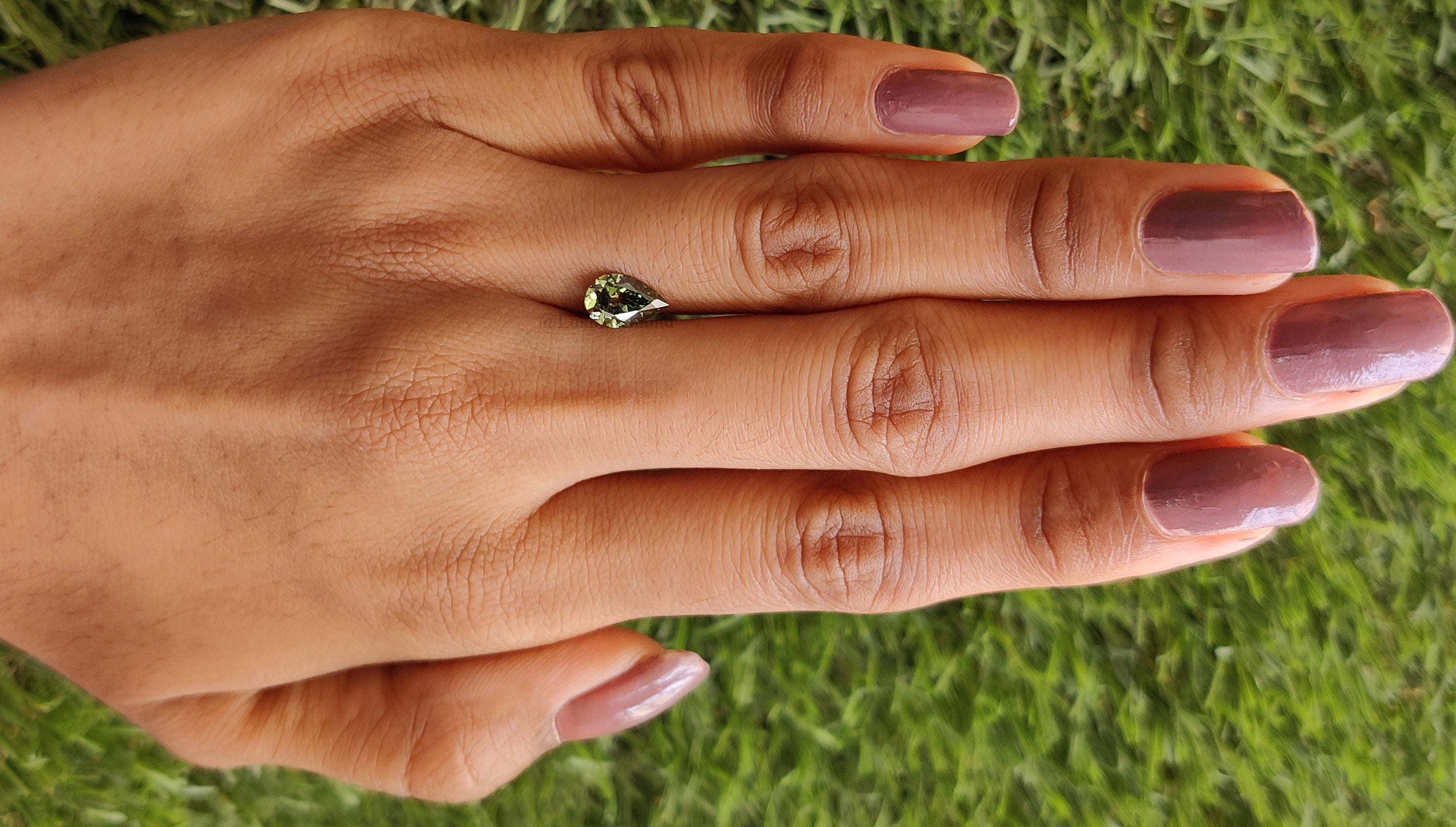 0.97 CT IGI Certified Pear Old European Cut Diamond Fancy Vivid Green Color VS1 Clarity Lab Grown Diamond Lab Created Lab Diamond L3662