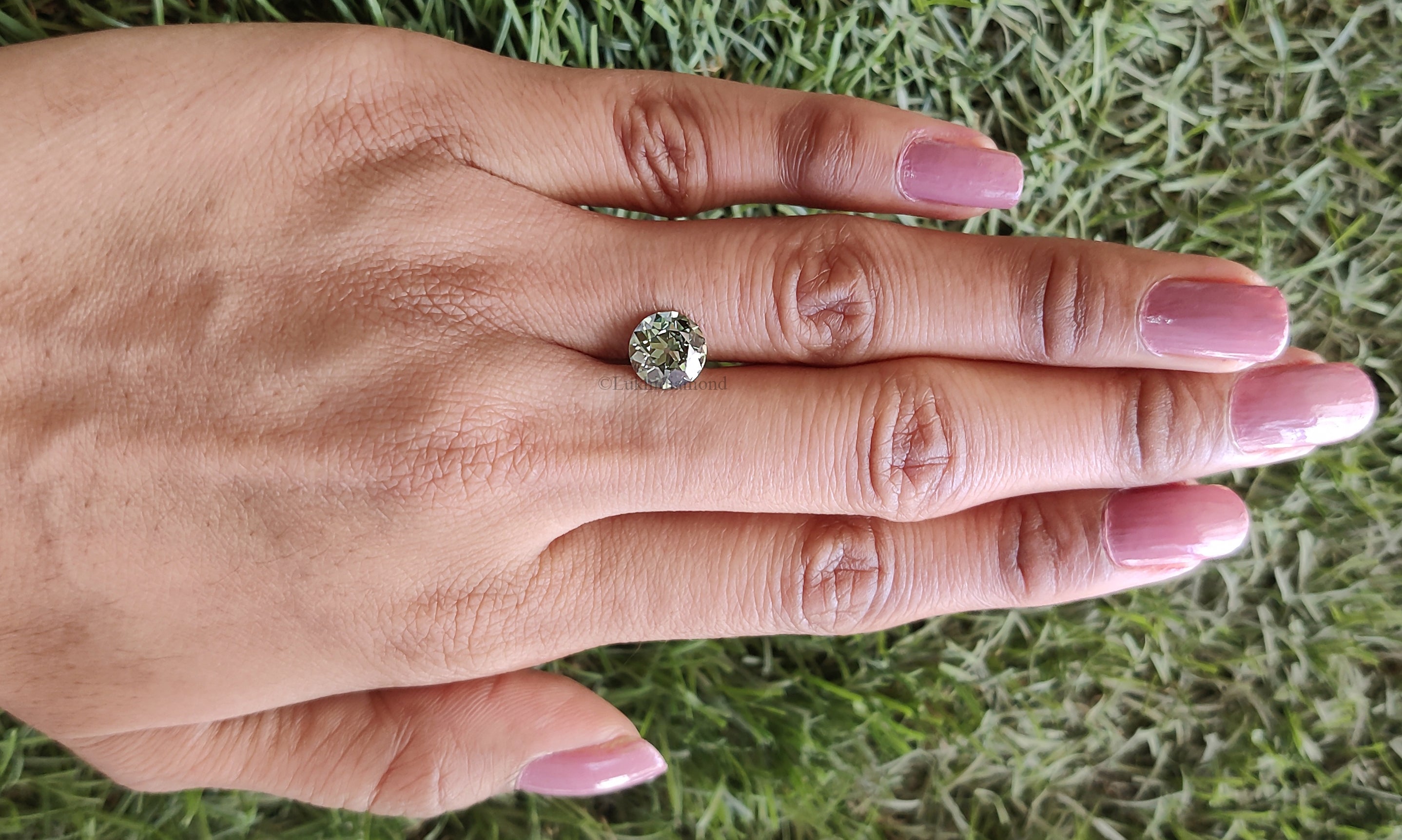 2.02 CT IGI Certified Round Old European Cut Diamond Fancy Vivid Green Color VS1 Clarity Lab Grown Diamond Lab Created Lab Diamond L3580