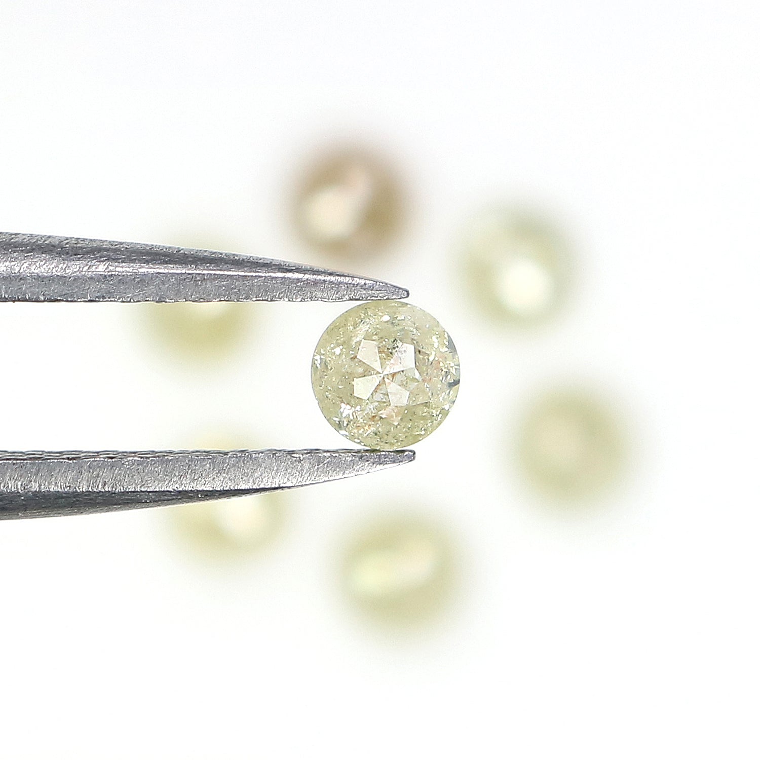 1.27 CT Natural Loose Round Rose Cut Diamond Grey Color Round Shape Diamond 3.35 MM Natural Loose Yellow Color Round Rose Cut Diamond KQ2711