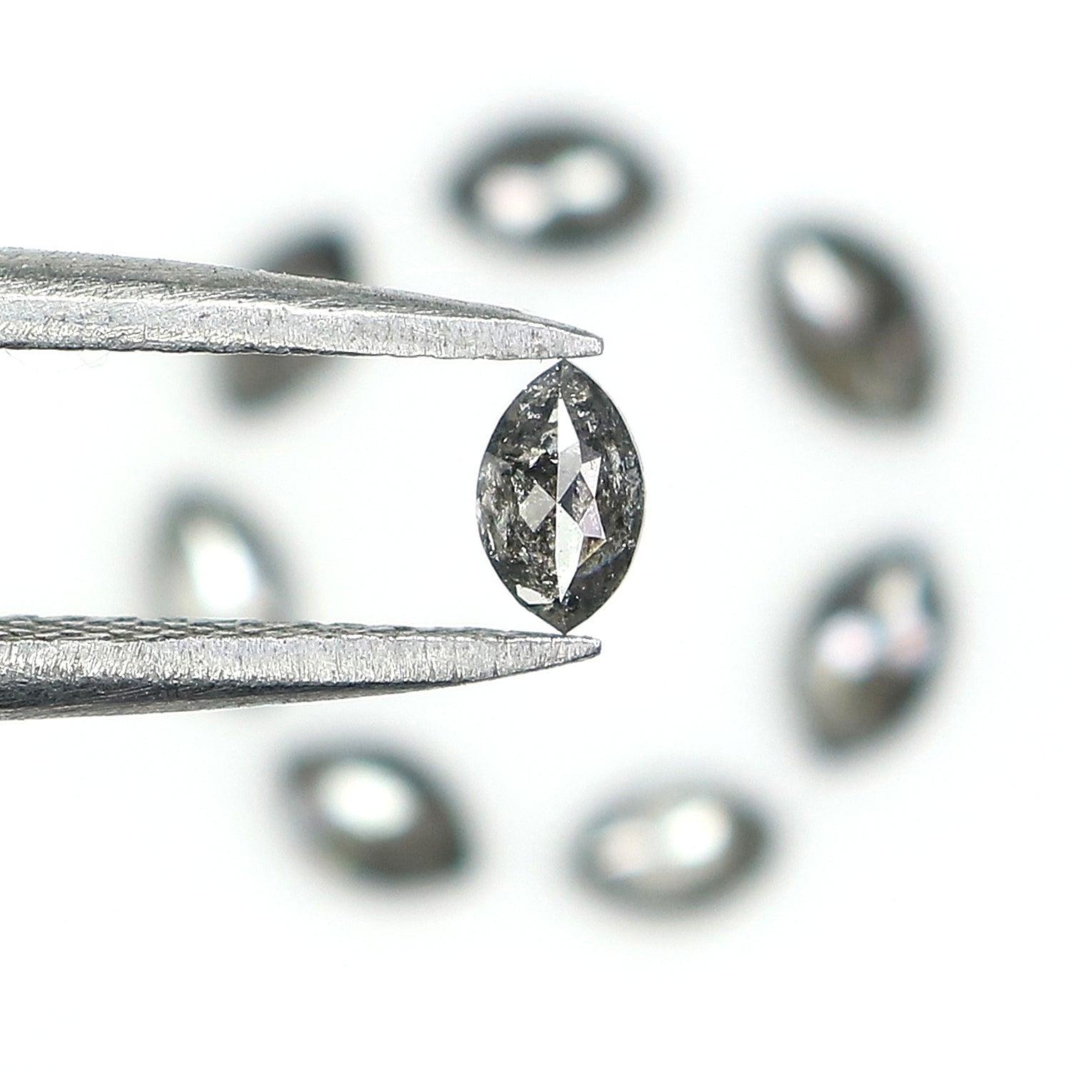 Natural Loose Marquise Salt And Pepper Diamond Black Grey Color 1.12 CT 4.26 MM Marquise Shape Rose Cut Diamond KDL2666