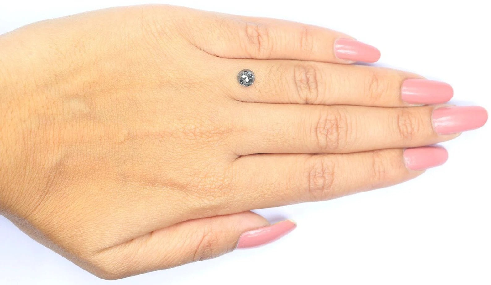 0.79 Ct Natural Loose Round Rose Cut Diamond Salt And Pepper Round Cut Diamond 5.50 MM Natural Black Grey Color Round Cut Diamond NQ2085