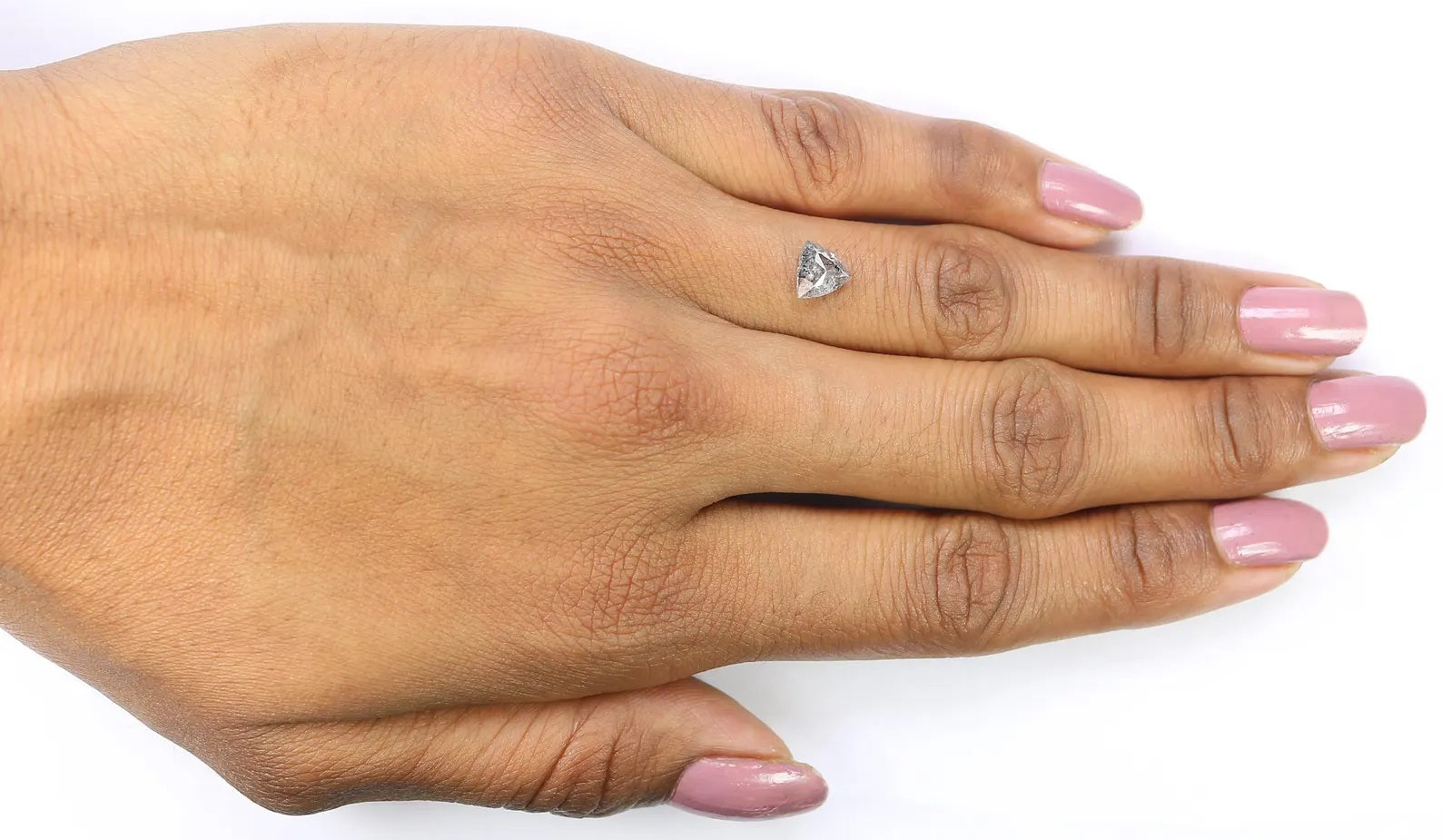 0.90 CT Natural Loose Triangle Shape Diamond Salt And Pepper Triangle Cut Diamond 6.25 MM Black Grey Color Triangle Rose Cut Diamond NQ222
