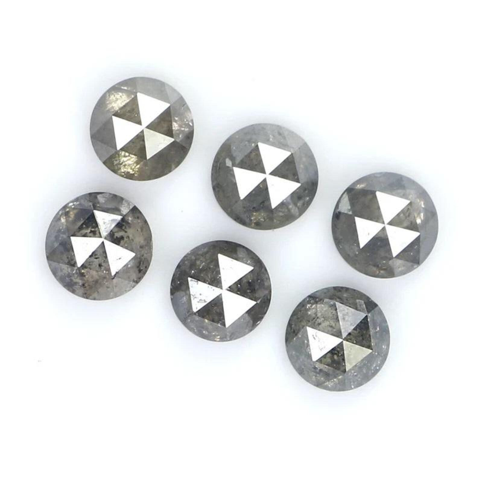 1.52 CT Natural Loose Round Shape Diamond Salt And Pepper Round Diamond 3.45 MM Natural Loose Black Gray Color Round Rose Cut Diamond NQ2091