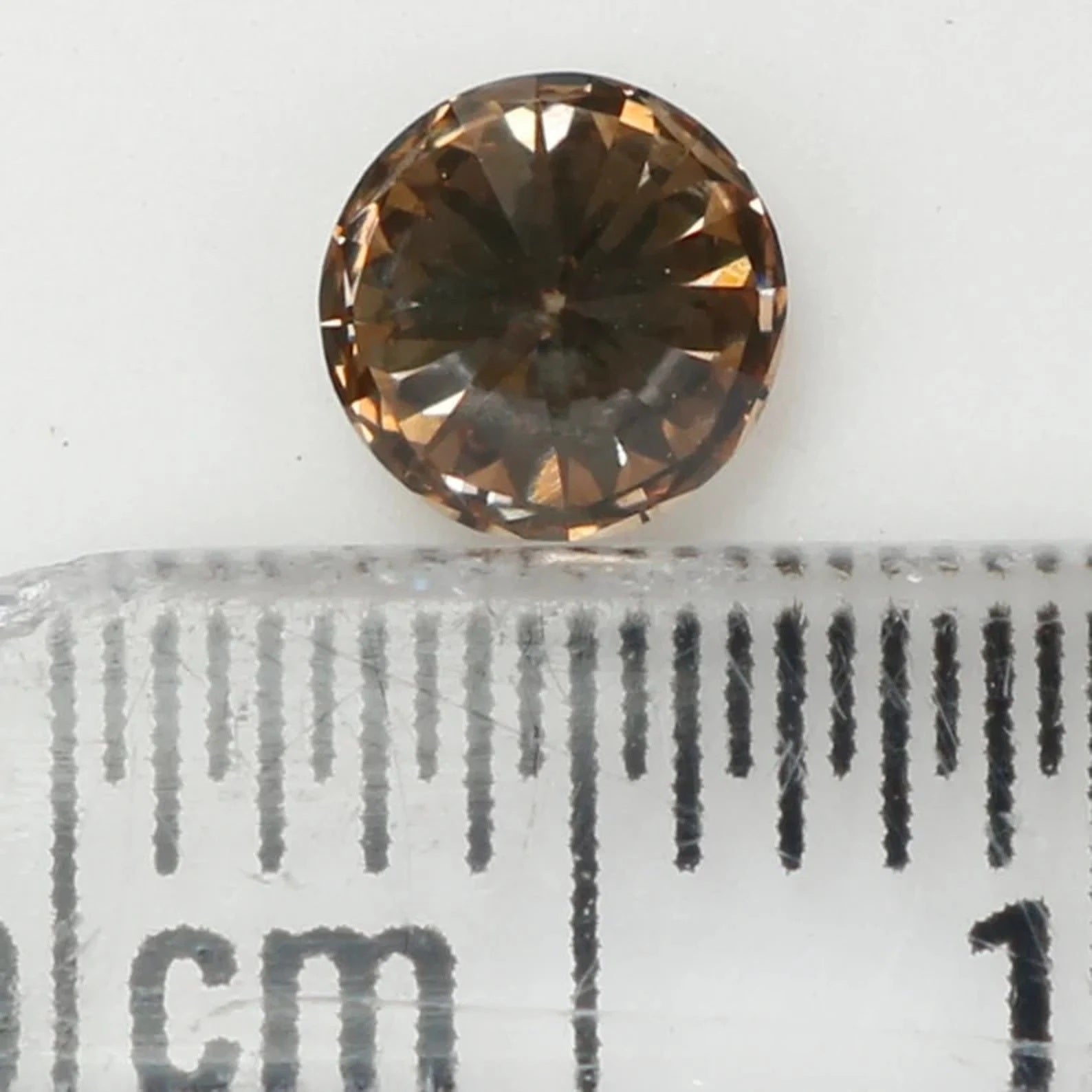0.38 Ct Natural Loose Round Shape Diamond Brown Color Round Diamond 4.55 MM Natural Diamond Brown Color Round Brilliant Cut Diamond NQ1082