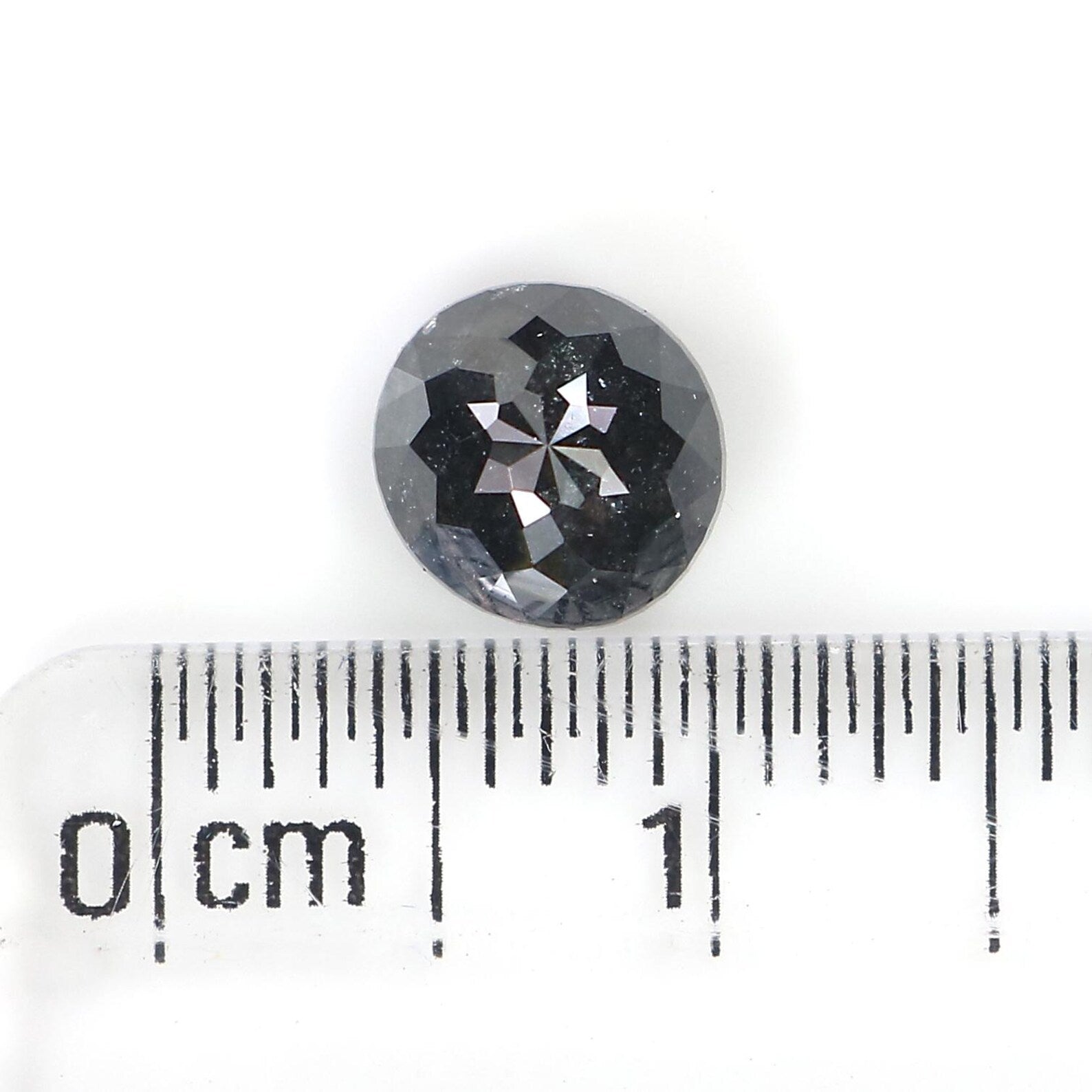 1.34 CT Natural Loose Round Shape Diamond Salt And Pepper Round Cut Diamond 6.50 MM Natural Black Grey Color Round Rose Cut Diamond NQ8073