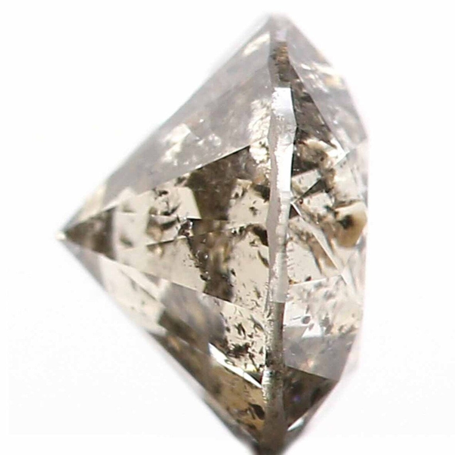 0.67 CT Natural Loose Round Brilliant Cut Diamond Salt And Pepper Diamond 5.35 MM Natural Loose Diamond Black Grey Round Cut Diamond NQ814