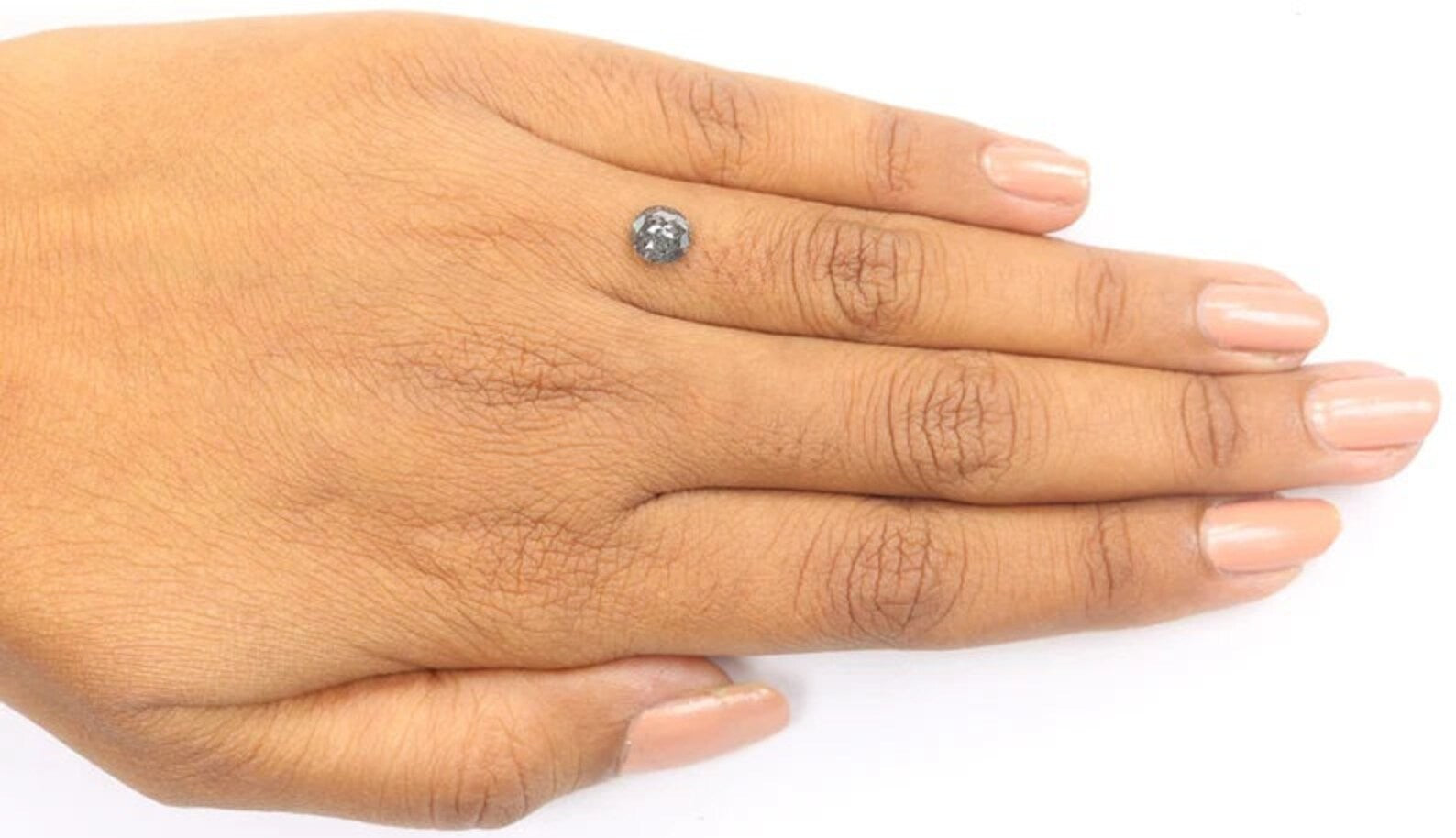 0.91 CT Natural Loose Round Cut Diamond Salt And Pepper Diamond 6.10 MM Natural Loose Diamond Black Grey Color Round Rose Cut Diamond NQ1552