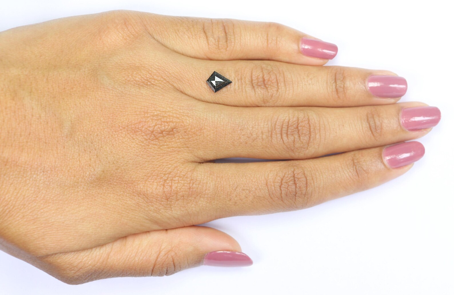 0.82 CT Natural Loose Kite Shape Diamond Salt And Pepper Kite Diamond 8.35 MM Natural Black Grey Color Diamond Kite Rose Cut Diamond N2599