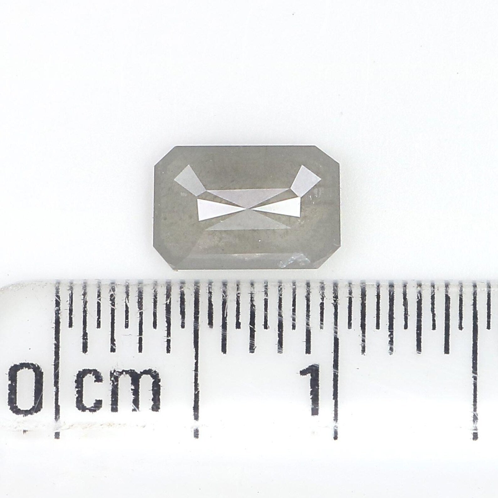 0.78 CT Natural Loose Emerald Shape Diamond Grey Color Emerald Diamond 6.80 MM Natural Diamond Grey Color Emerald Rose Cut Diamond QN9640