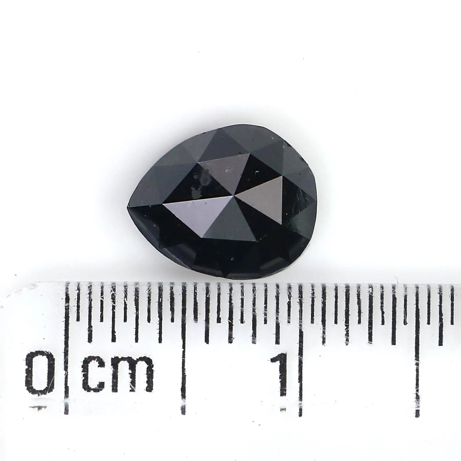 1.58 CT Natural Loose Pear Shape Diamond Black Color Pear Cut Diamond 8.20 MM Natural Loose Diamond Black Pear Rose Cut Diamond QN8801
