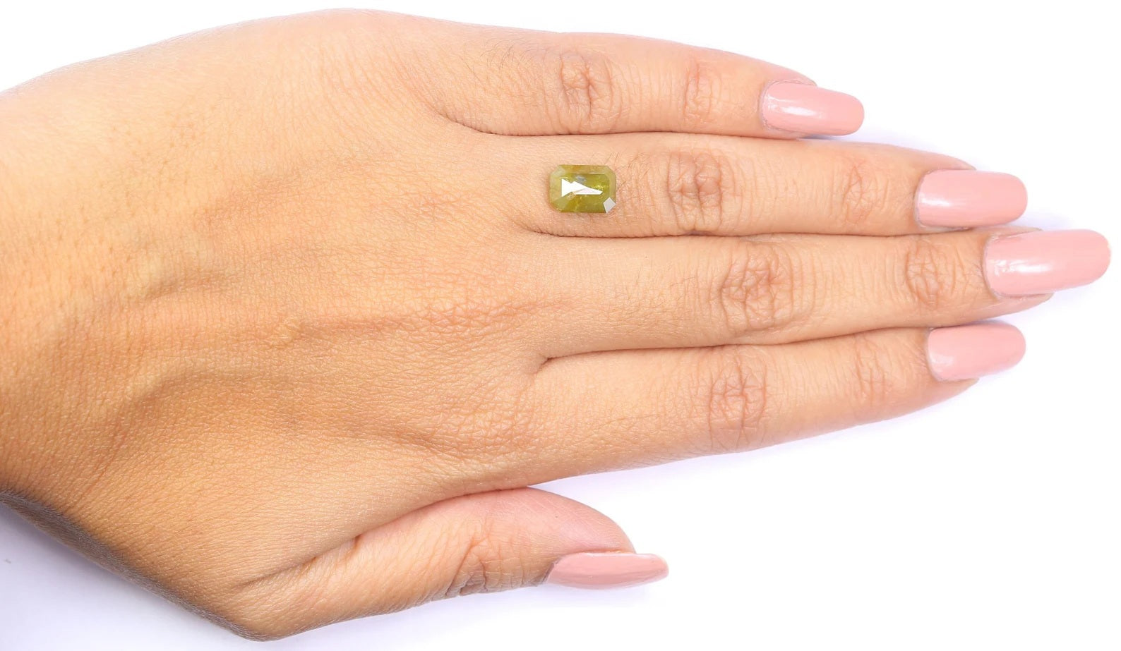 2.77 CT Natural Loose Emerald Shape Diamond Yellow Color Emerald Cut Diamond 8.90 MM Natural Loose Emerald Shape Rose Cut Diamond QN153