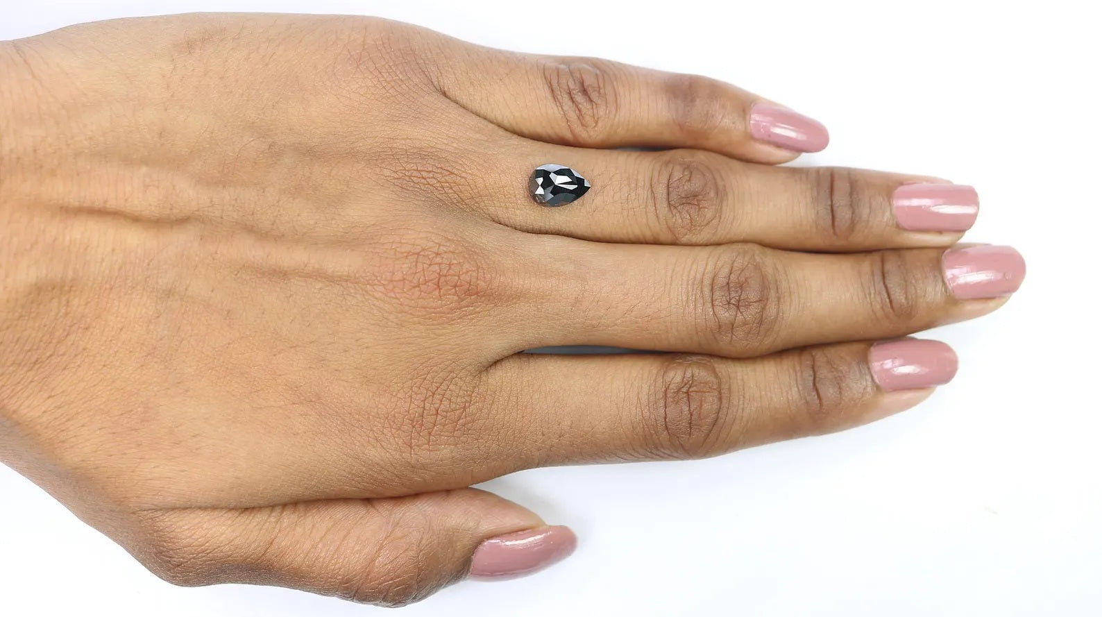 Natural Loose Pear Black Color Diamond 1.42 CT 9.35 MM Pear Shape Rose Cut Diamond KDN523