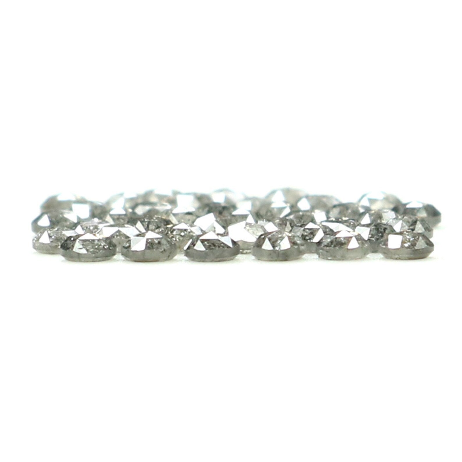 1.02 CT Natural Loose Rose Cut Diamond Salt And Pepper Diamond Black Grey Color 1.70 MM Natural Loose Round Rose Cut Shape Diamond N1561