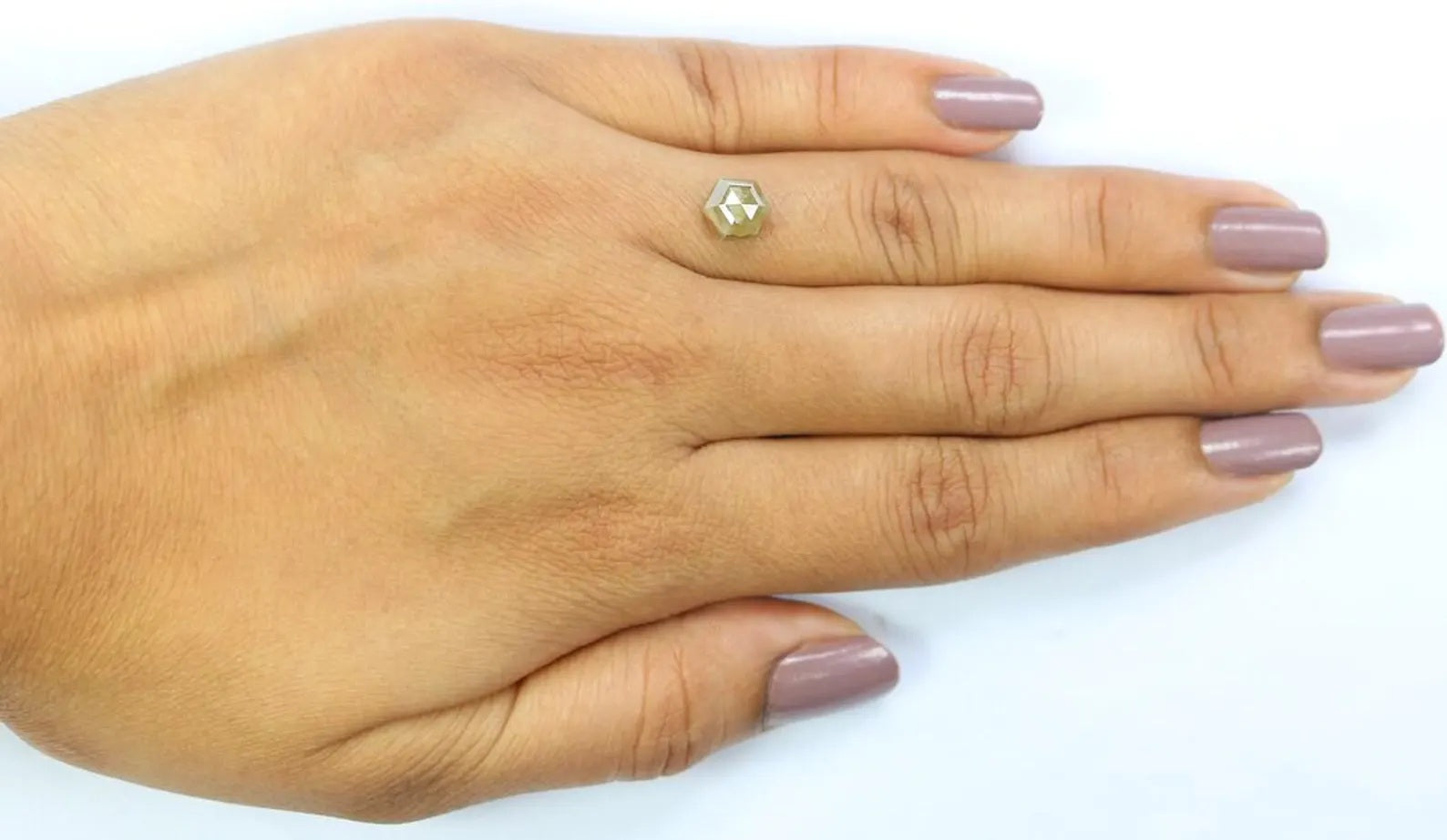1.43 CT Natural Loose Hexagon Diamond Grey Color Hexagon Diamond 7.00 MM Natural Loose Diamond Grey Color Hexagon Rose Cut Diamond NQ8547