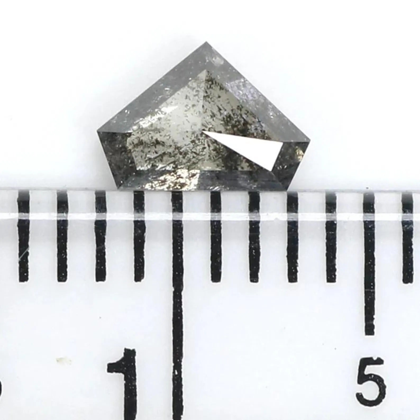 0.36 CT Natural Loose Shield Shape Diamond Salt And Pepper Shield Diamond 3.90 MM Natural Black Grey Color Shield Rose Cut Diamond NQ7289