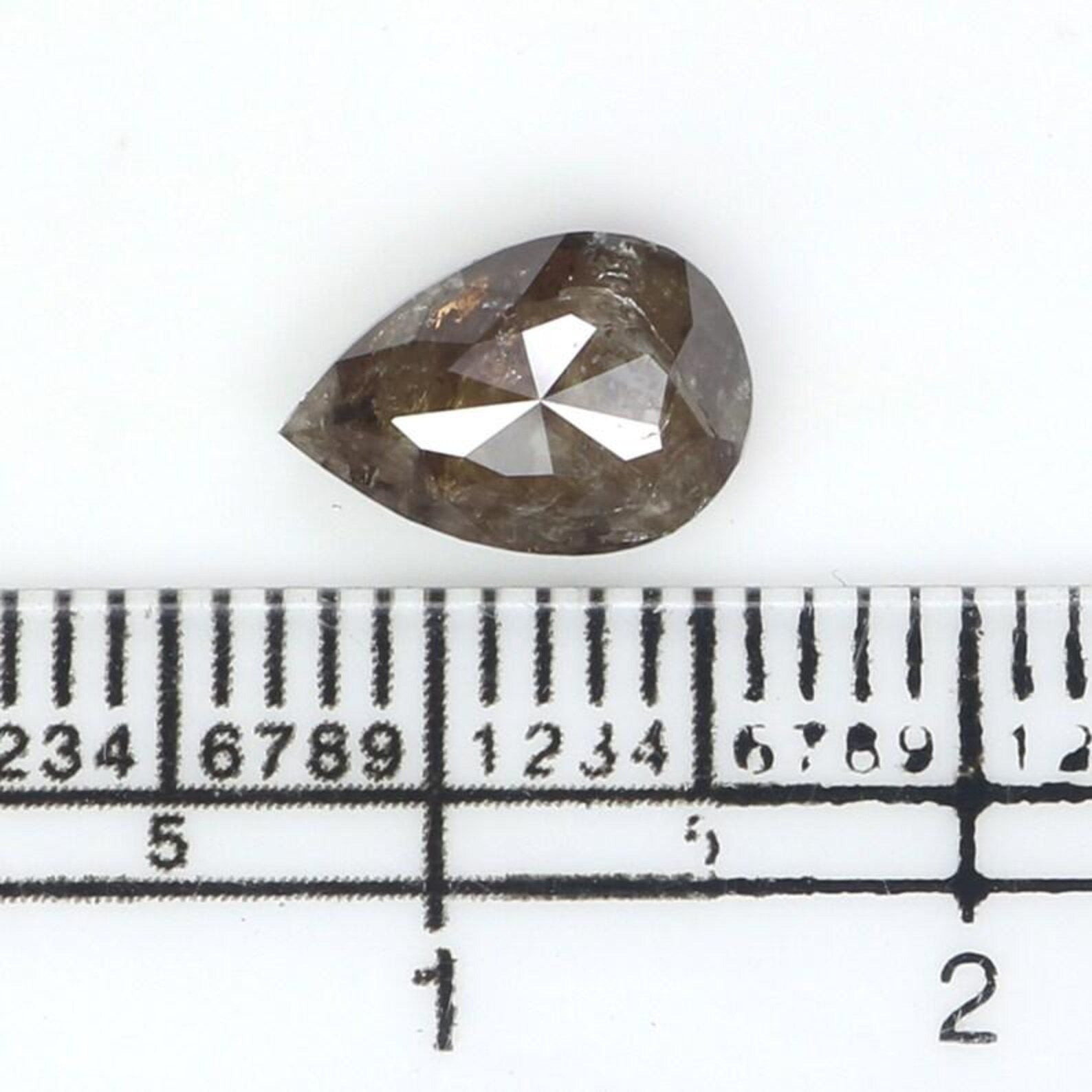 1.55 Ct Natural Loose Pear Shape Diamond Brown Color Pear Cut Diamond 9.05 MM Natural Loose Diamond Brown Color Pear Rose Cut Diamond NQ801