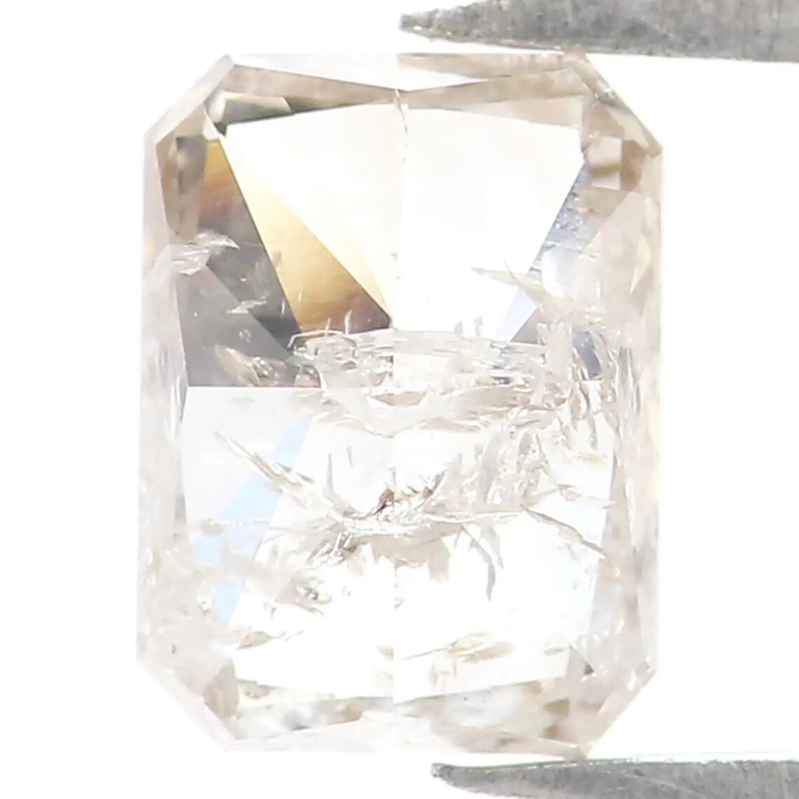 0.64 Ct Natural Loose Emerald Shape Diamond Yellow Color Emerald Diamond 5.60 MM Natural Grey Color Emerald Brilliant Cut Diamond NQ8713