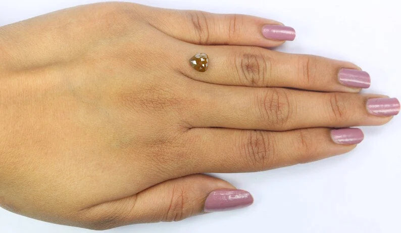 1.27 CT Natural Loose Heart Shape Diamond Yellow Color Heart Cut Diamond 6.90 MM Natural Loose Diamond Heart Shape Rose Cut Diamond NQ2245