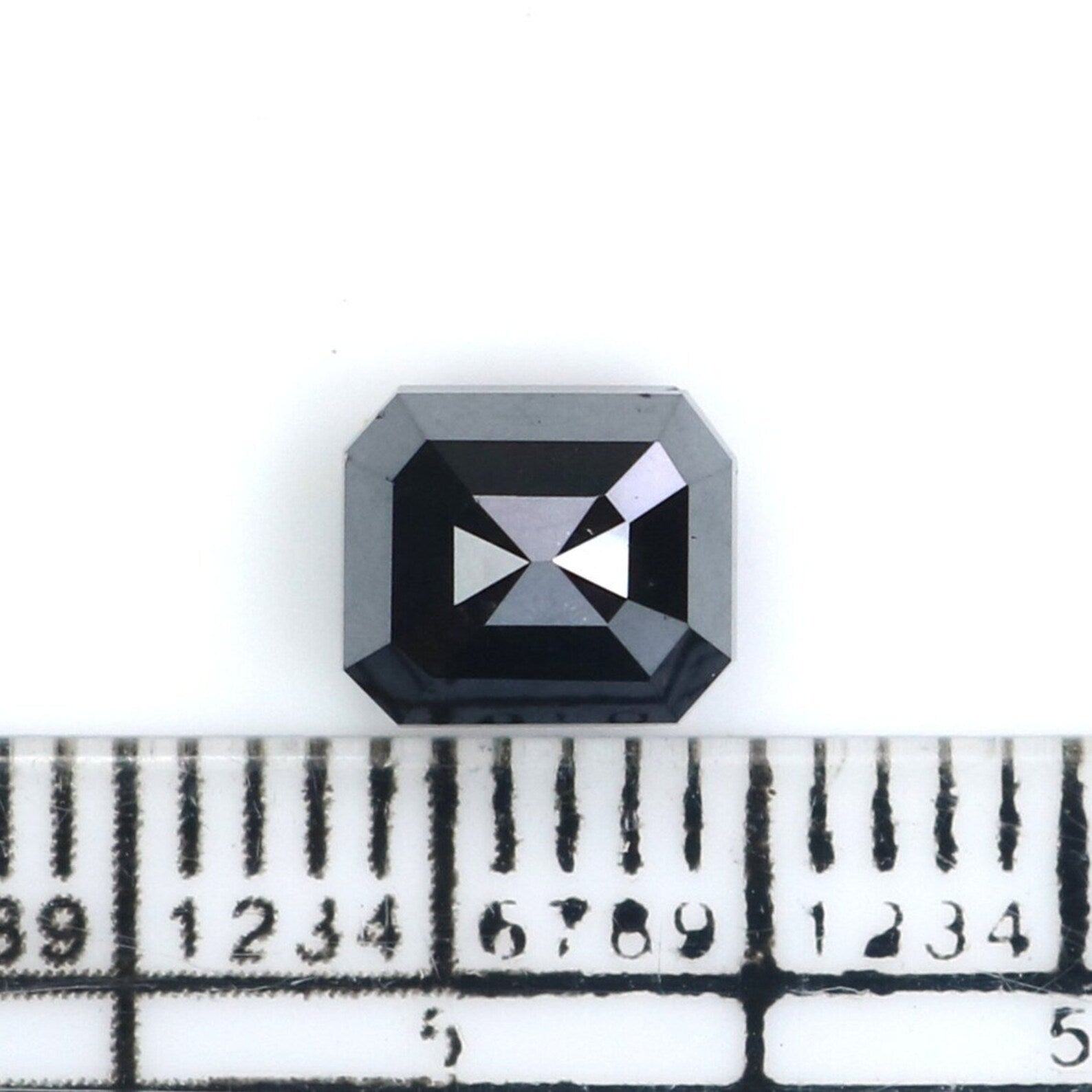 1.74 CT Natural Loose Emerald Shape Diamond Black Color Emerald Cut Diamond 6.30 MM Natural Loose Diamond Black Emerald Cut Diamond NQ2390